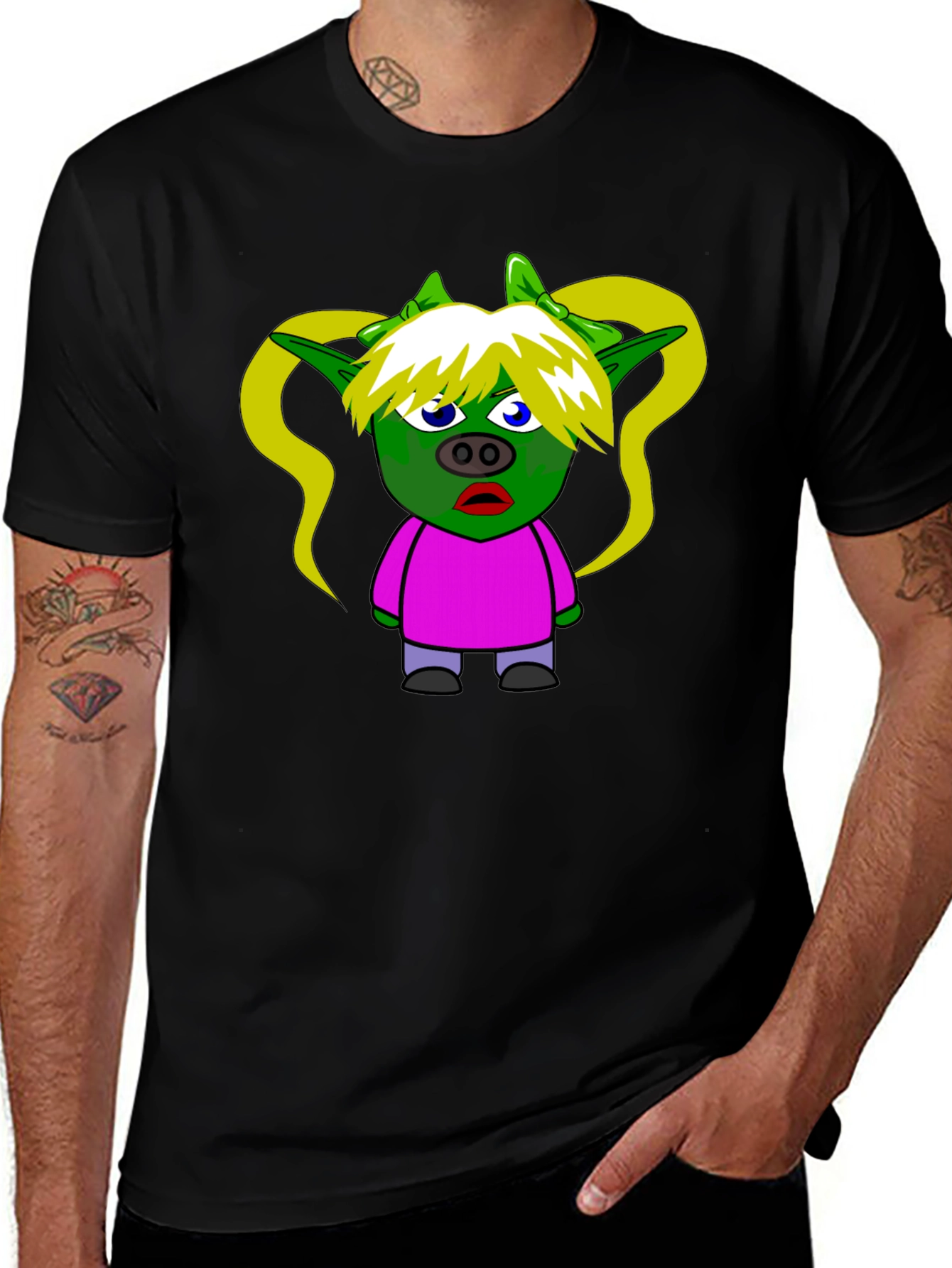 Cartoon Goblin T-Shirt - Black