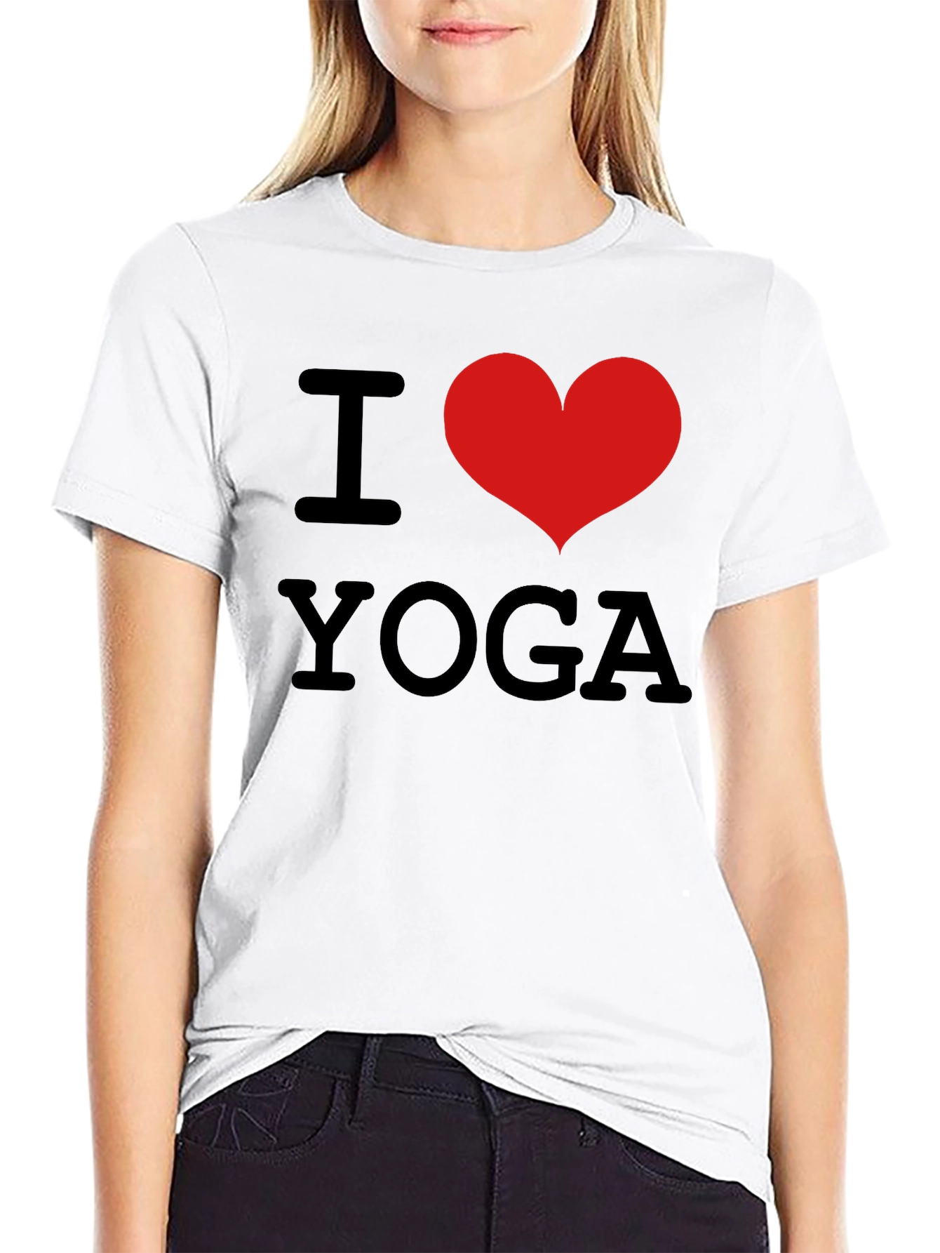 I Heart Yoga Black T-Shirt