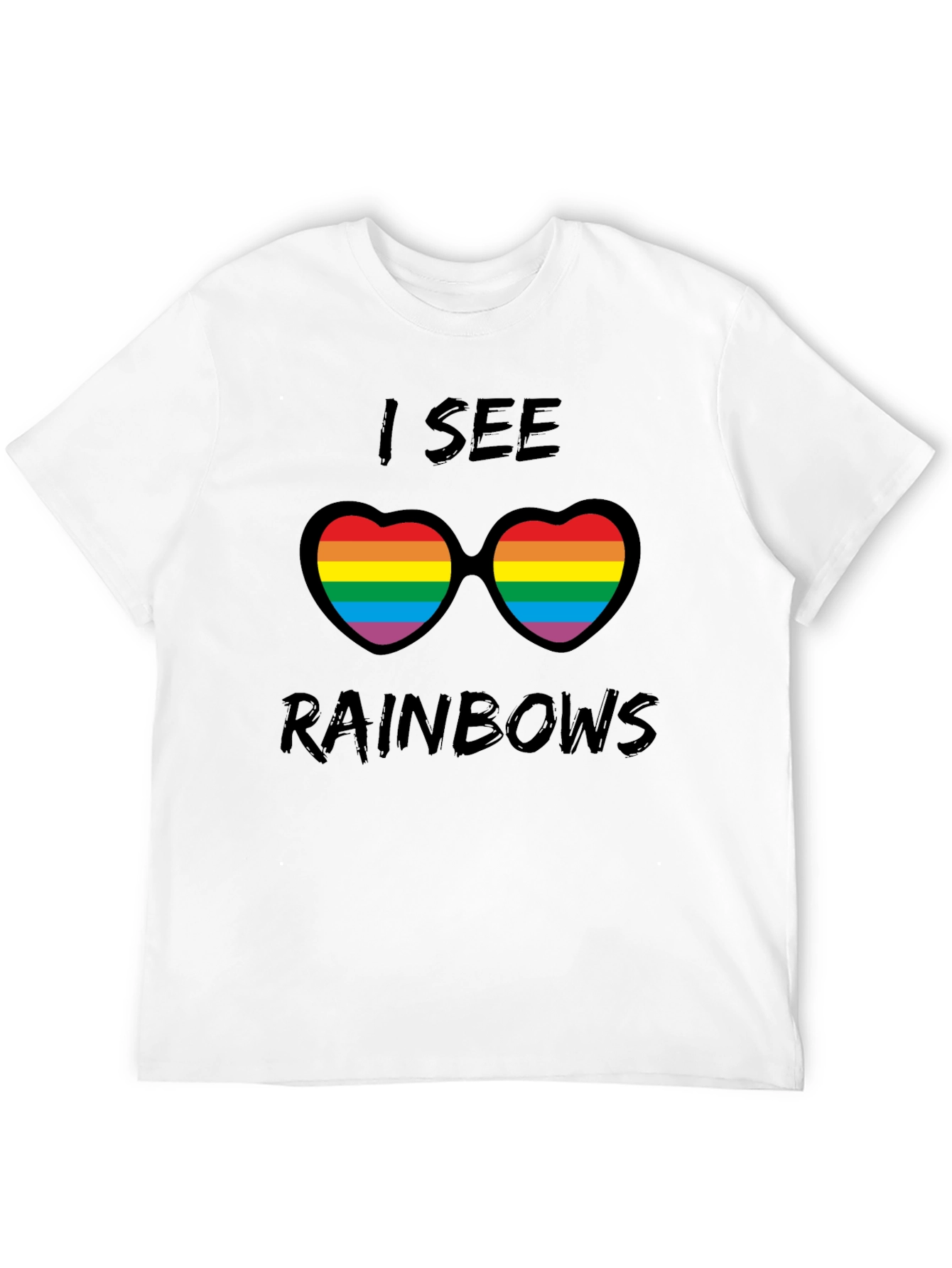Rainbow Heart Sunglasses Graphic Tee