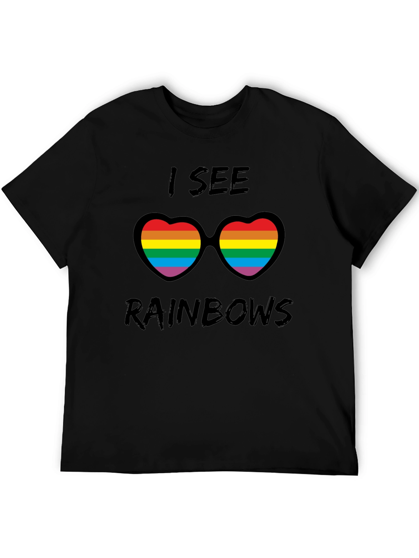 Rainbow Heart Sunglasses Graphic Tee
