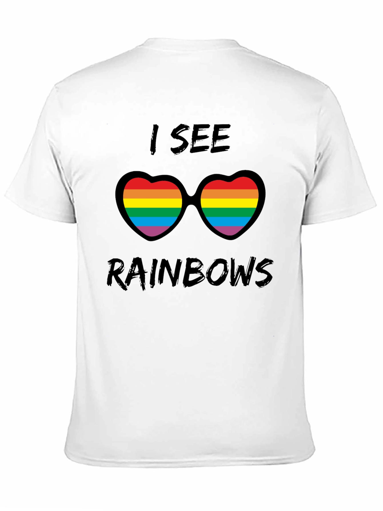 Rainbow Heart Sunglasses Graphic Tee