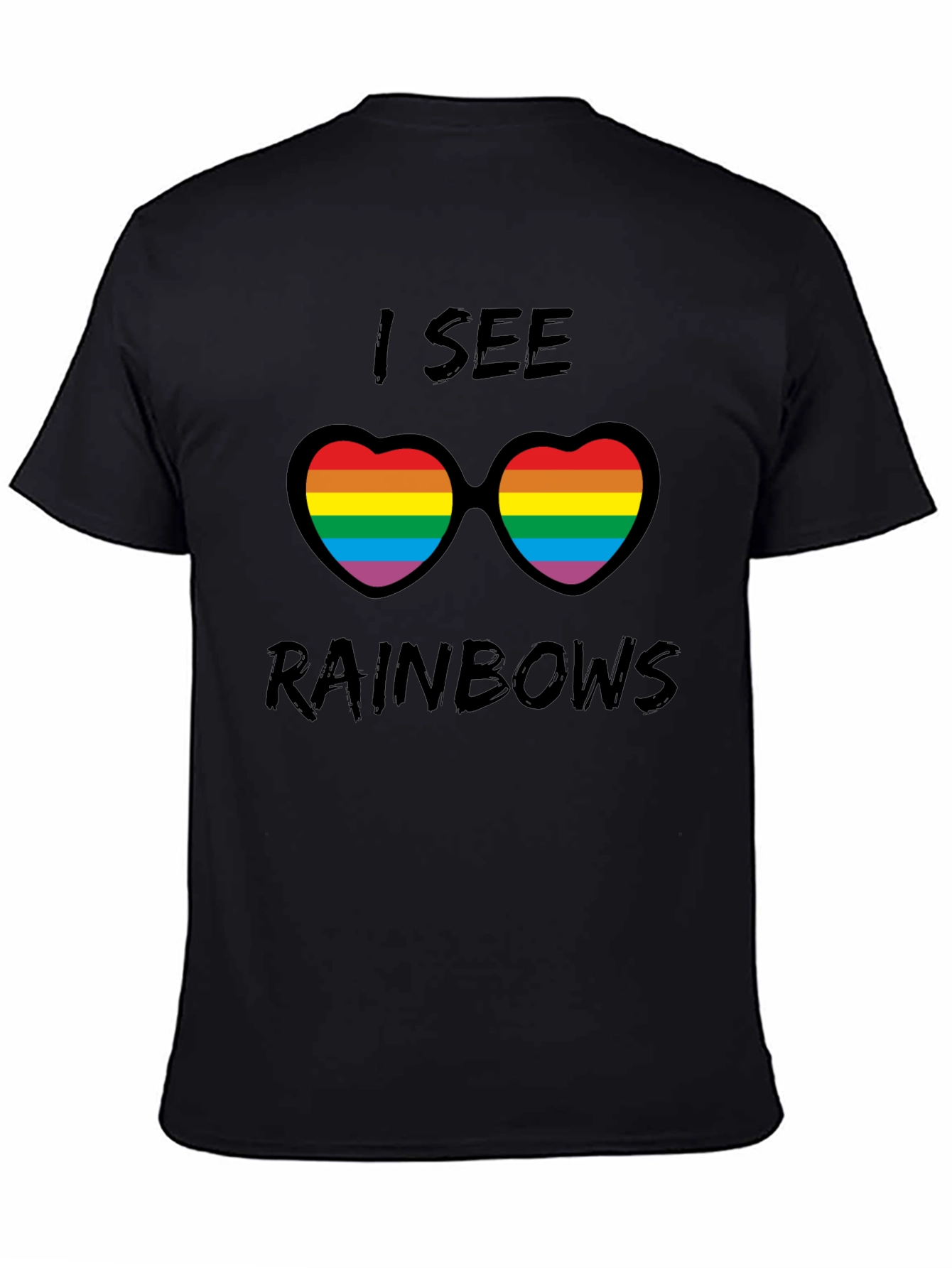 Rainbow Heart Sunglasses Graphic Tee