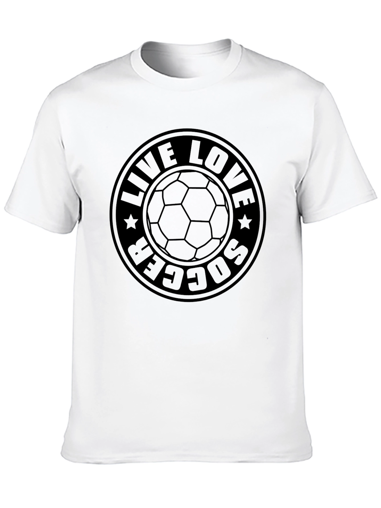 Live Love Soccer Black Graphic Tee Shirt