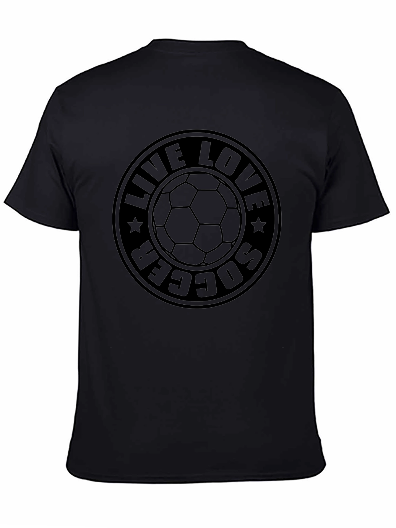 Live Love Soccer Black Graphic Tee Shirt
