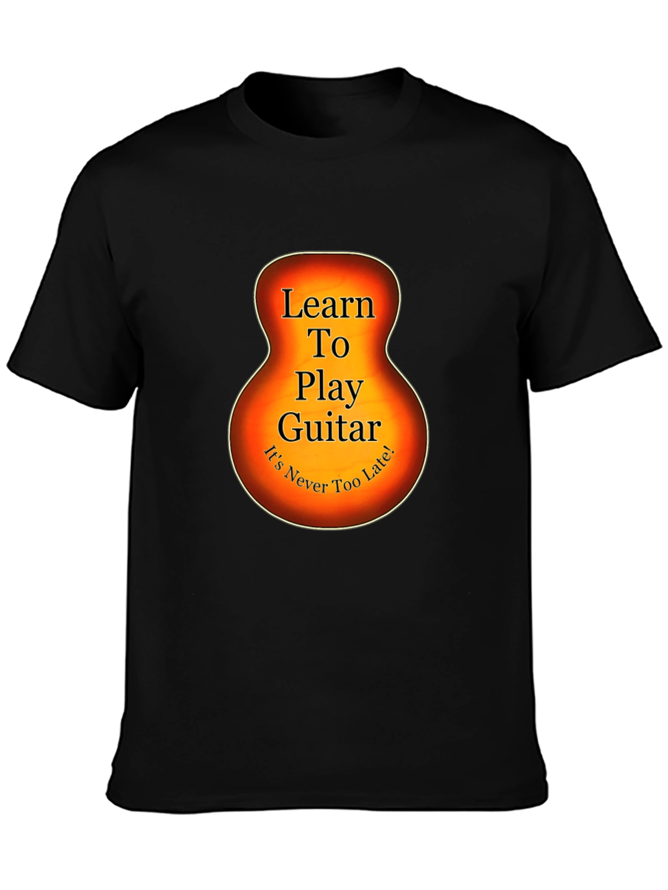 Learn Guitar Tee - Guitar Silhouette Graphic T-Shirt