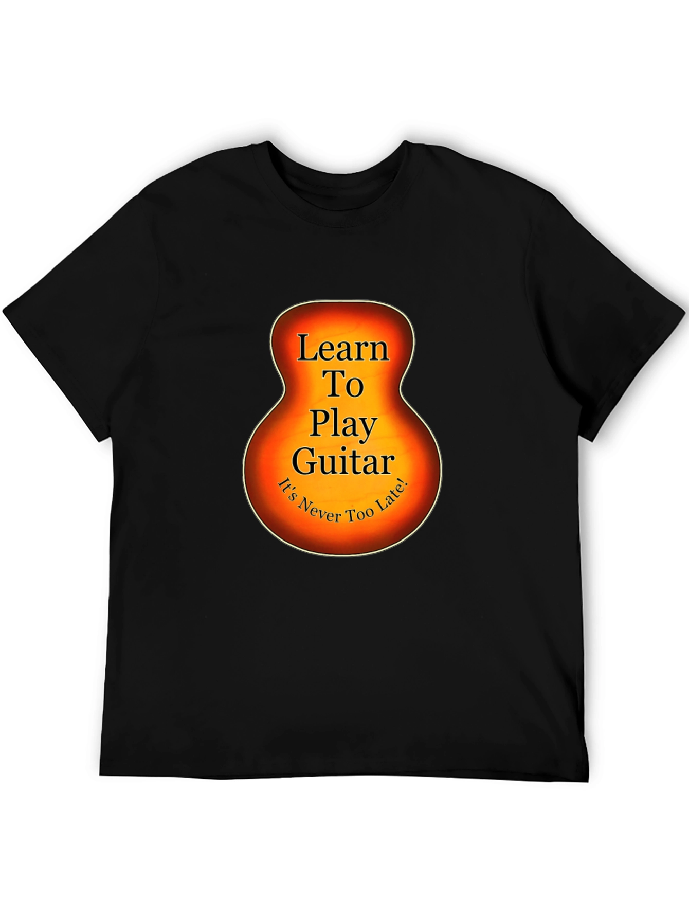 Learn Guitar Tee - Guitar Silhouette Graphic T-Shirt