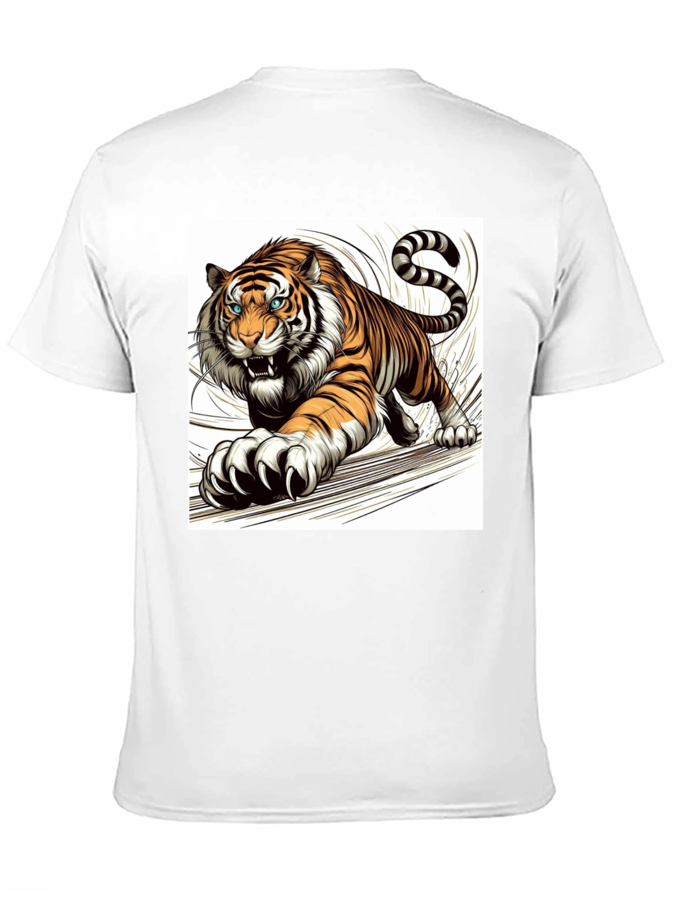 Roaring Tiger Graphic Print Black T-Shirt
