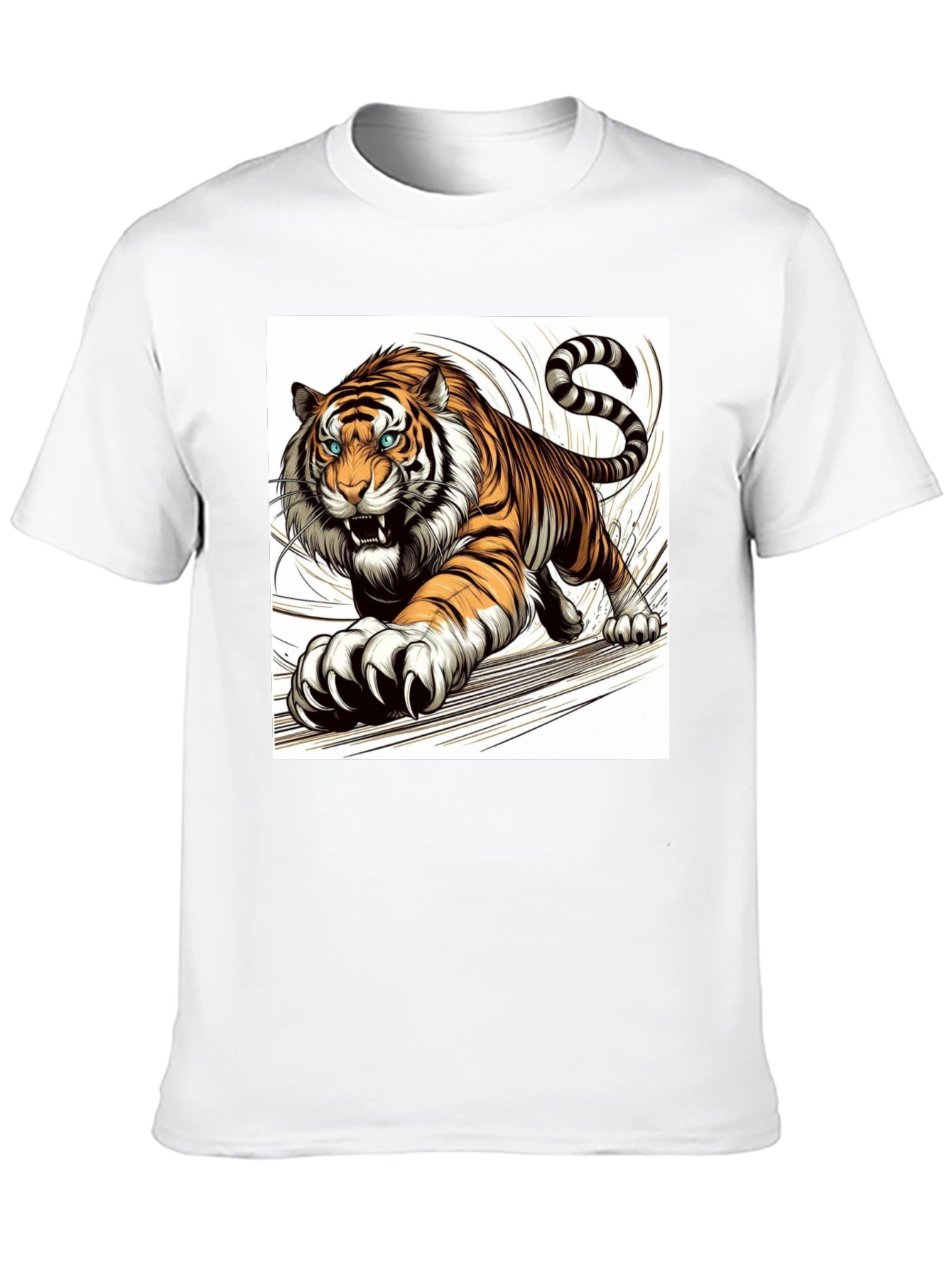 Roaring Tiger Graphic Print Black T-Shirt