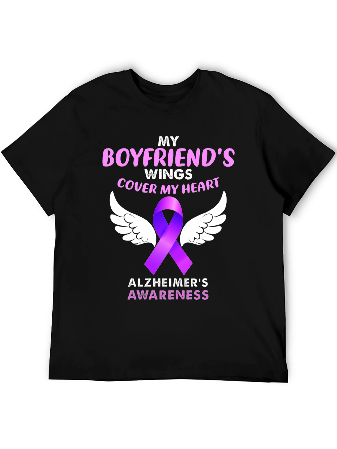 Boyfriends Wings Alzheimers Awareness T-Shirt