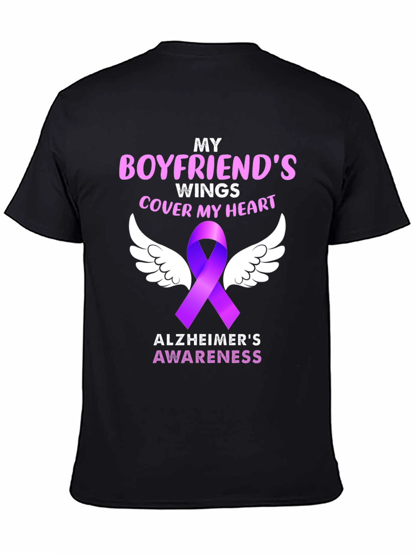Boyfriends Wings Alzheimers Awareness T-Shirt