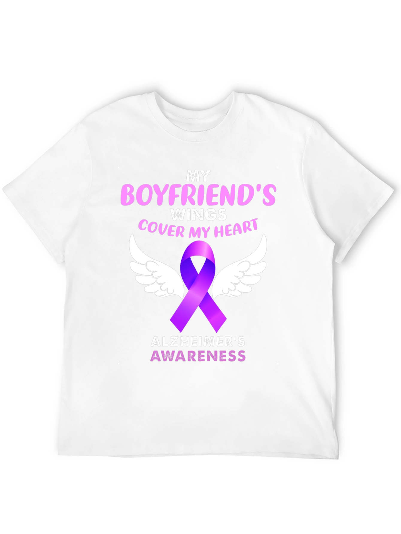 Boyfriends Wings Alzheimers Awareness T-Shirt