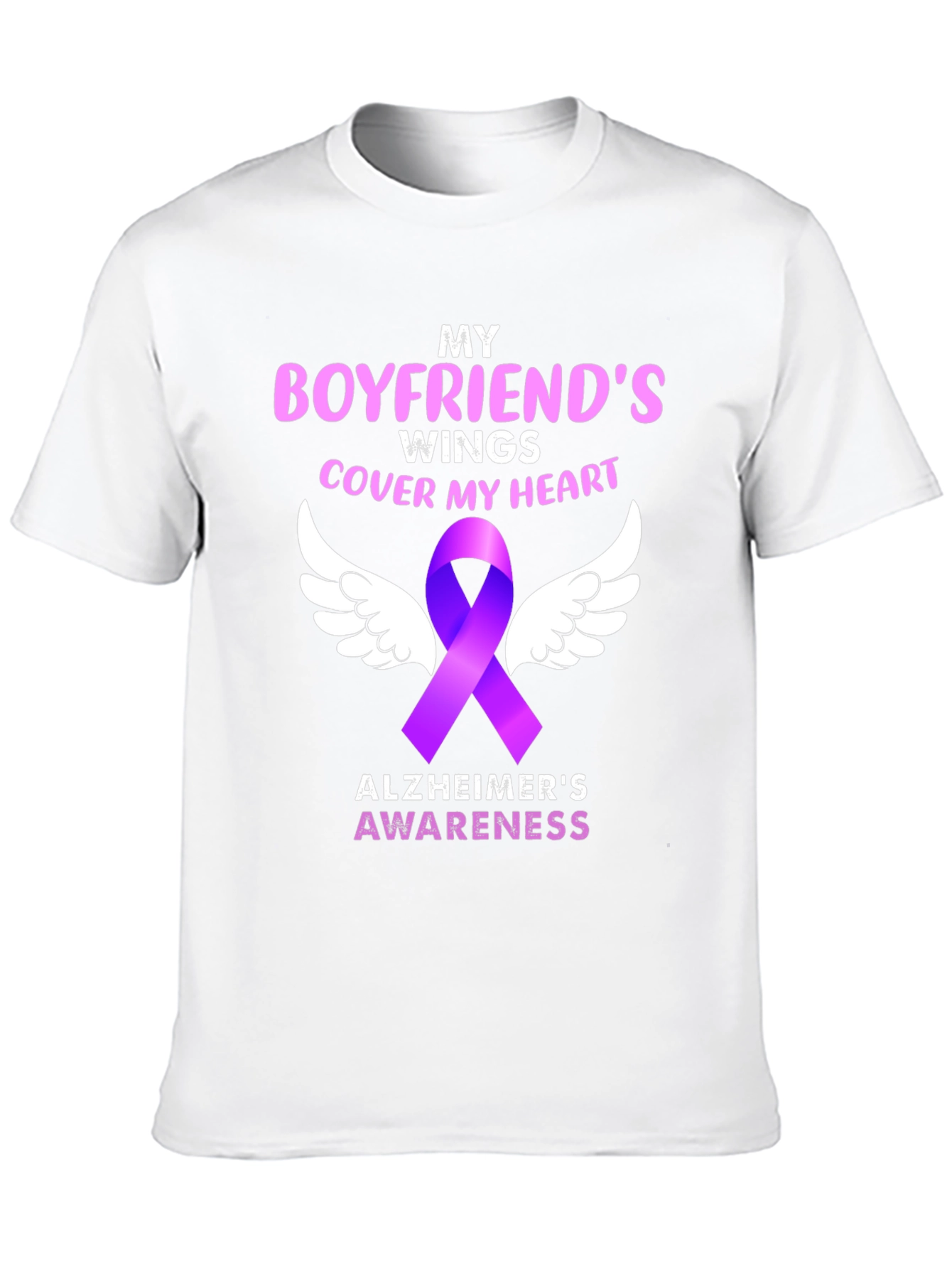 Boyfriends Wings Alzheimers Awareness T-Shirt
