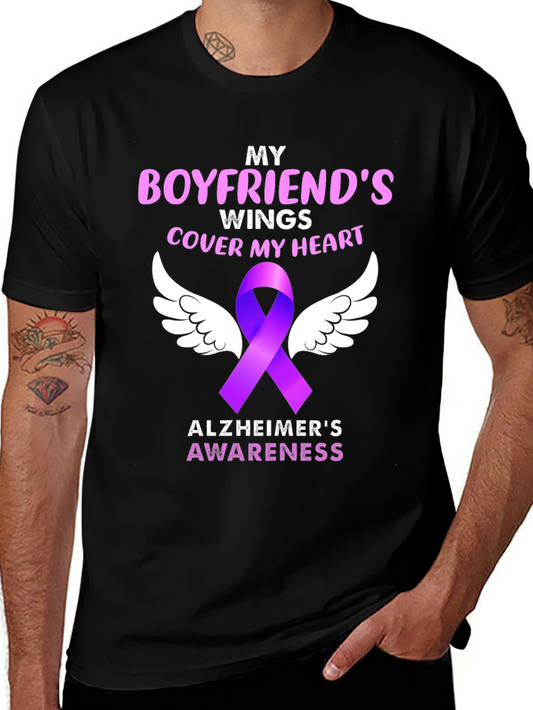 Boyfriends Wings Alzheimers Awareness T-Shirt