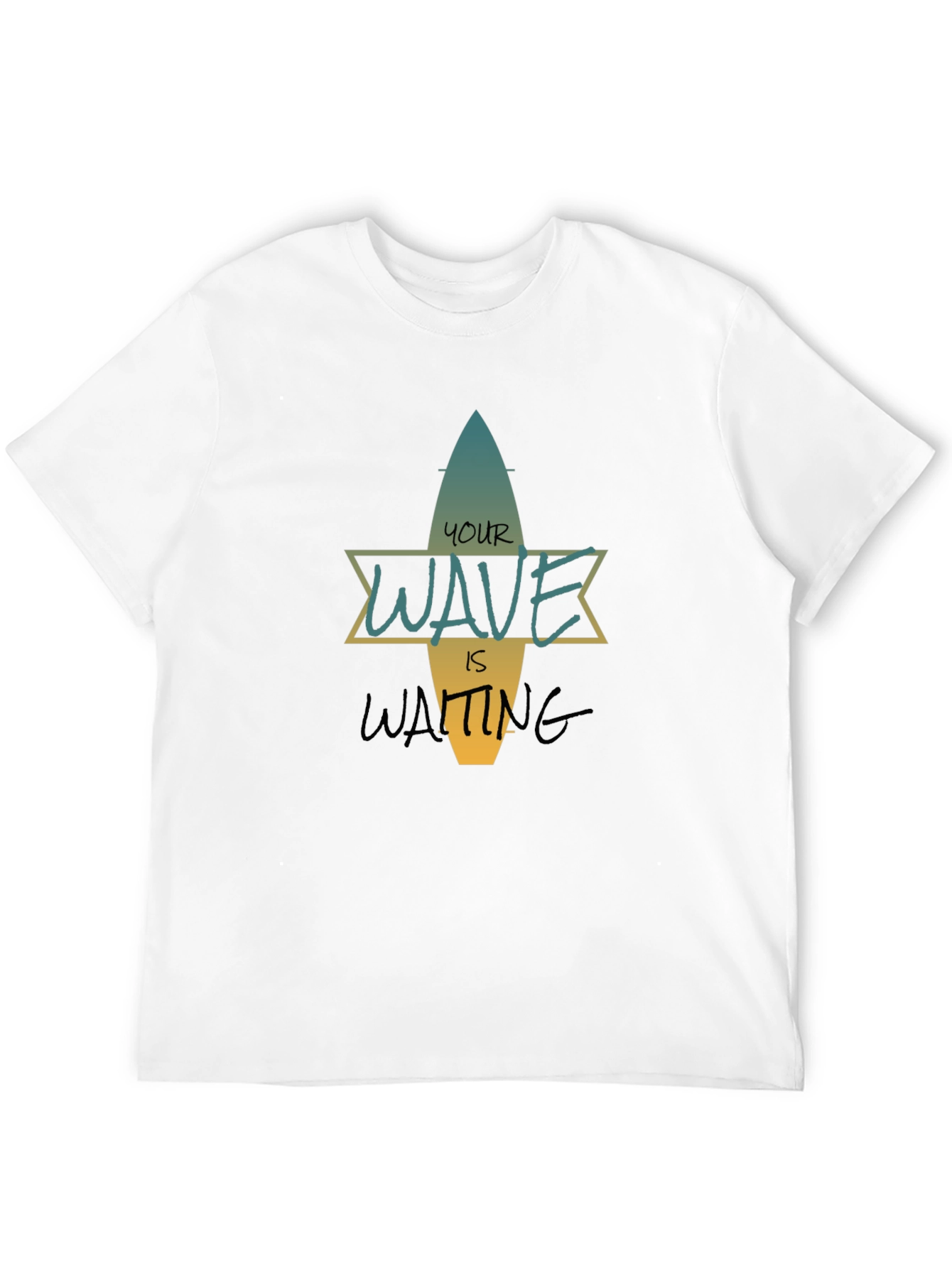 Your Wave Is Waiting Black Graphic T-Shirt