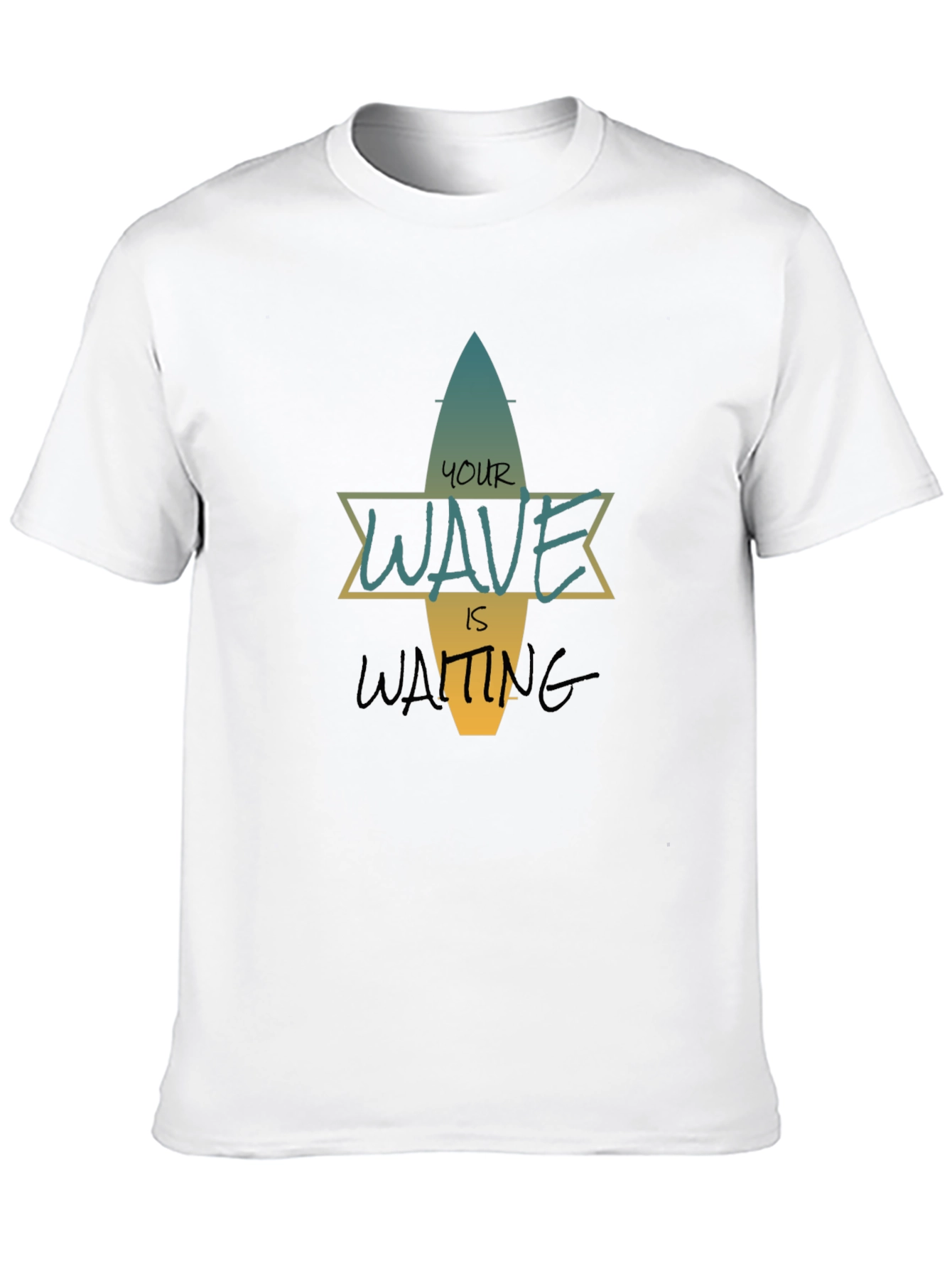 Your Wave Is Waiting Black Graphic T-Shirt