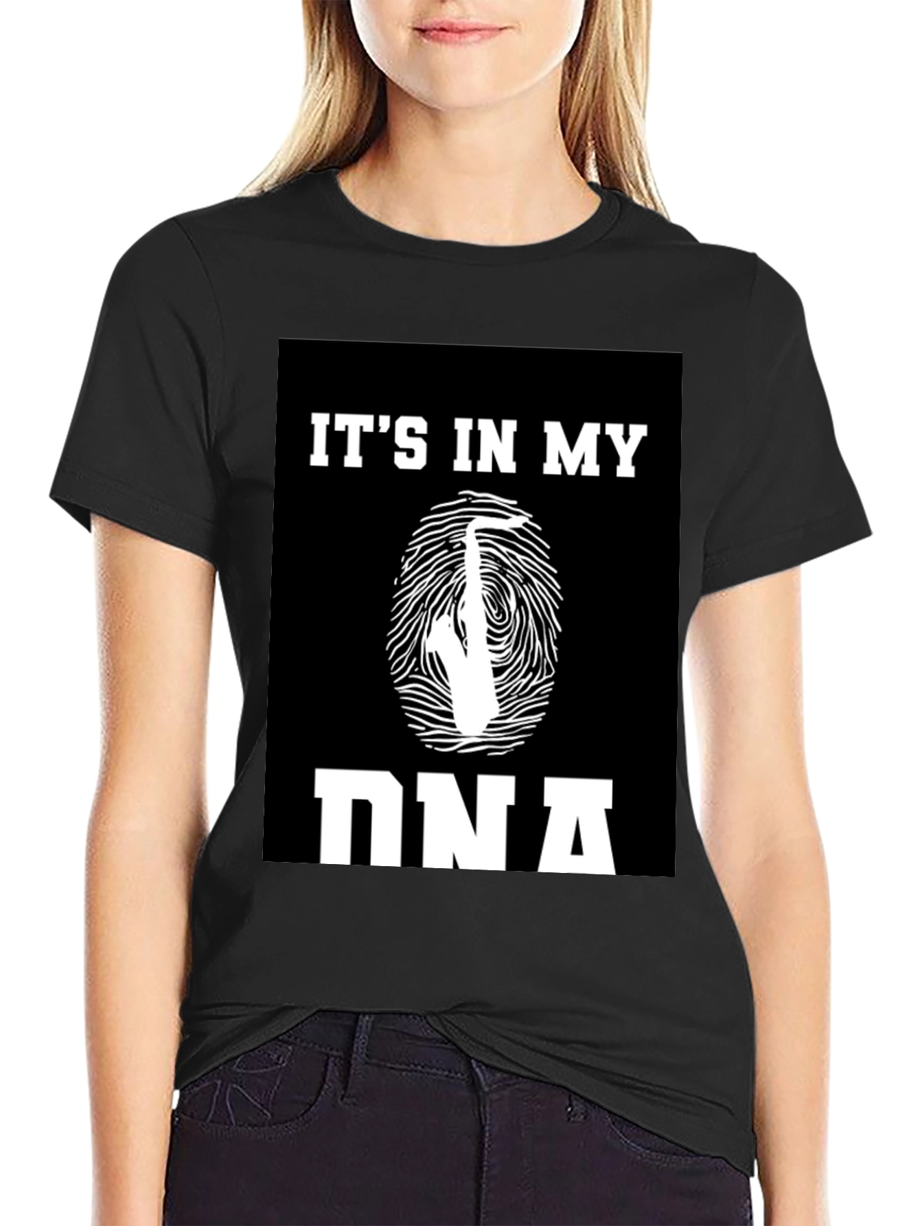 Its In My DNA Saxophone Black T-Shirt