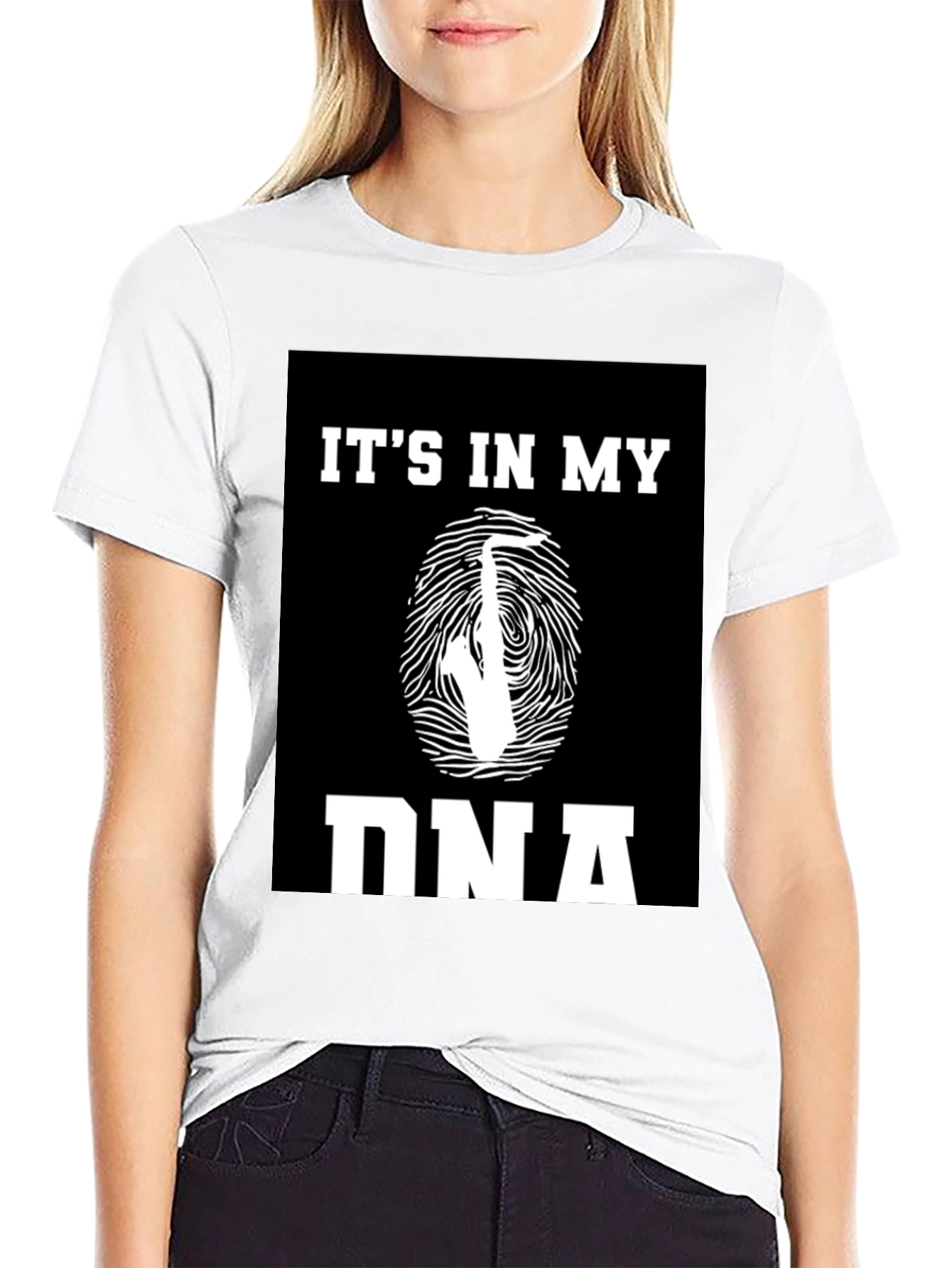 Its In My DNA Saxophone Black T-Shirt