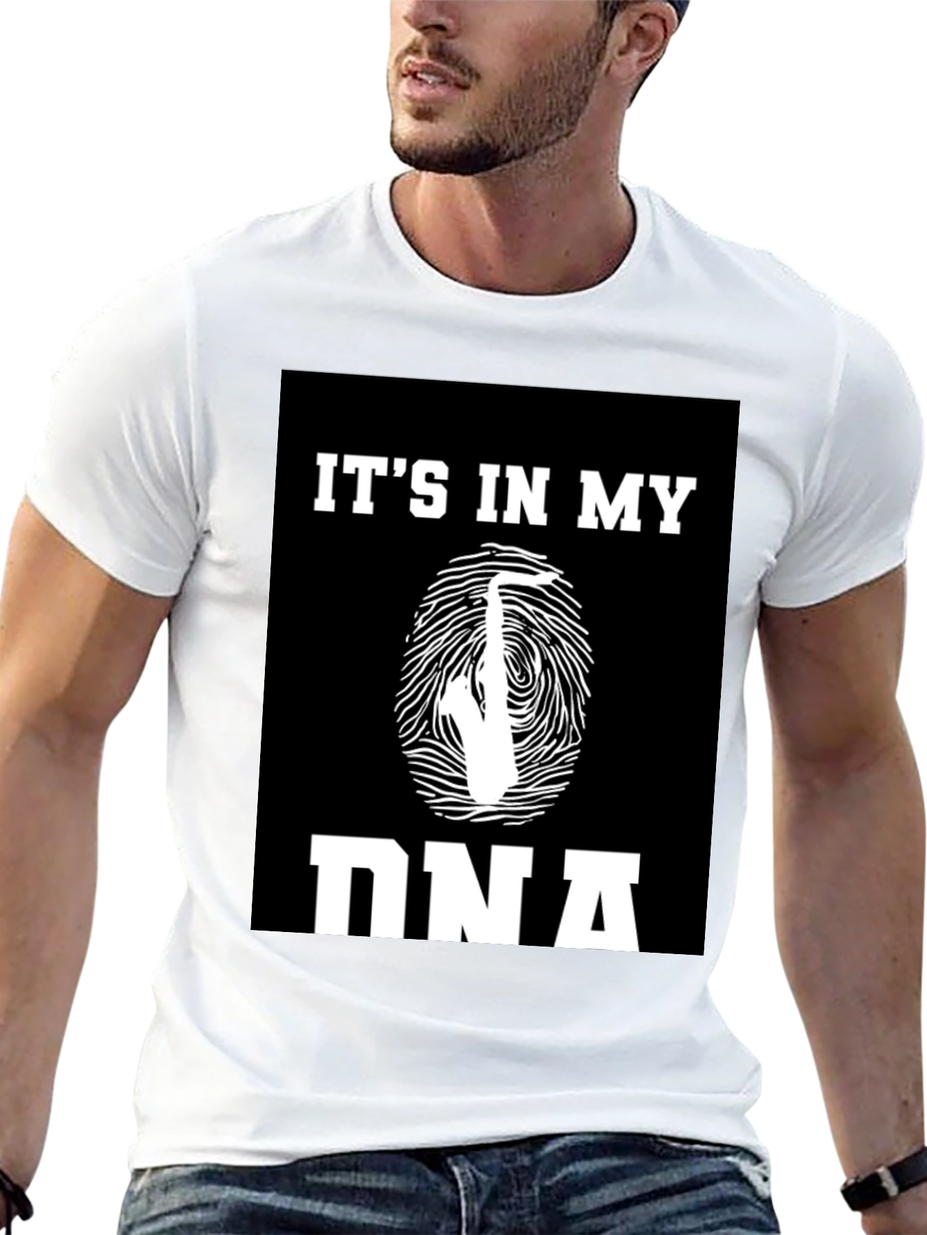 Its In My DNA Saxophone Black T-Shirt