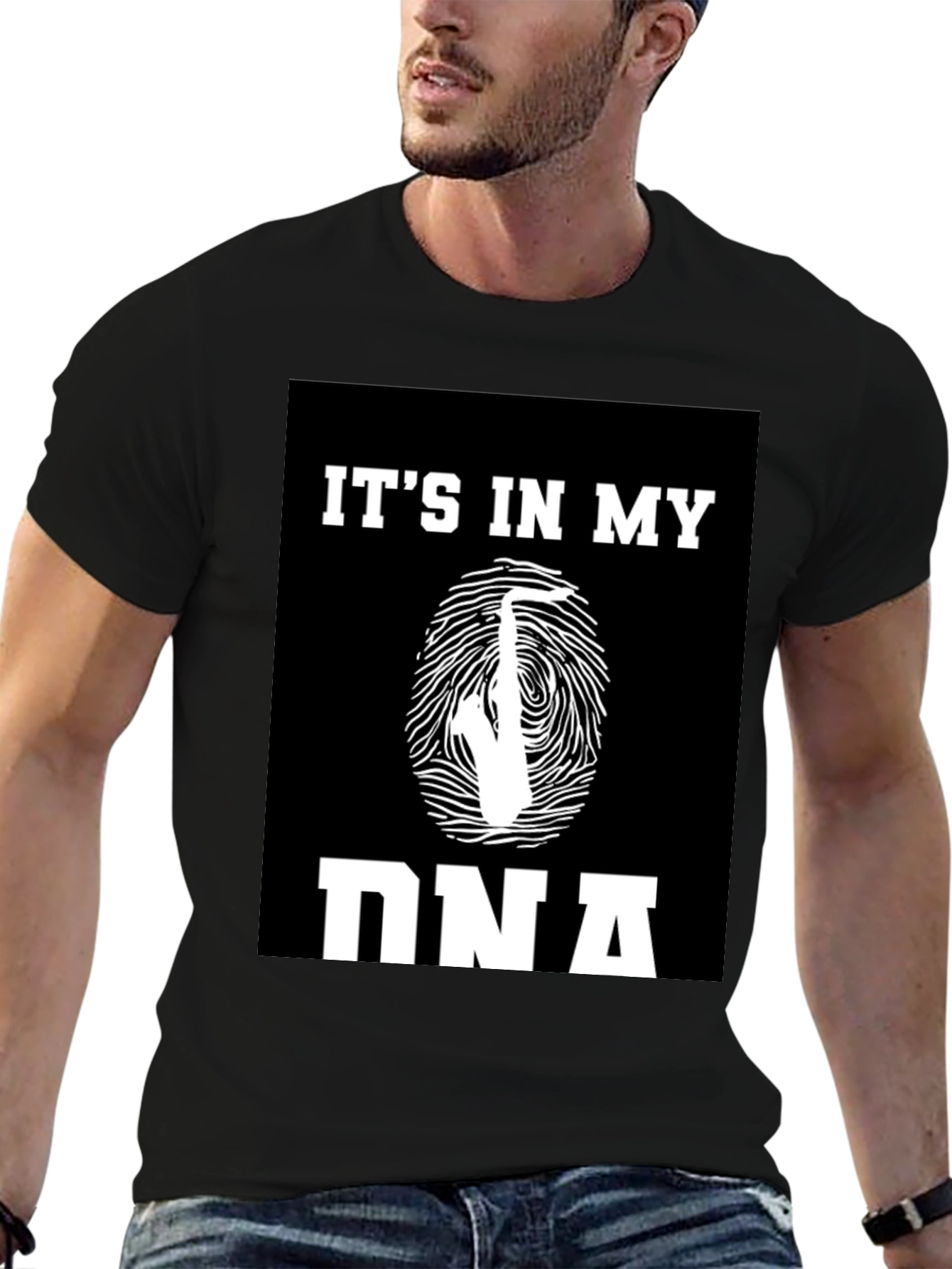 Its In My DNA Saxophone Black T-Shirt