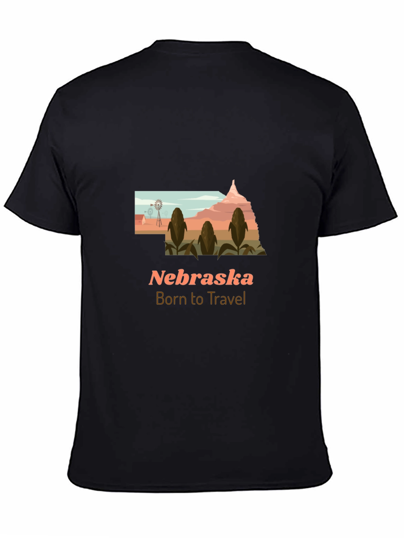 Nebraska Born to Travel Graphic Tee