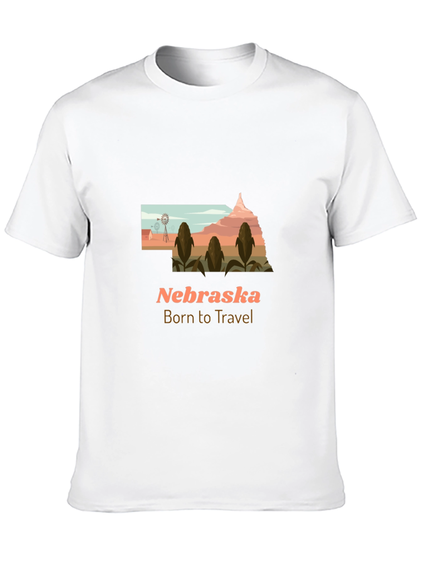 Nebraska Born to Travel Graphic Tee