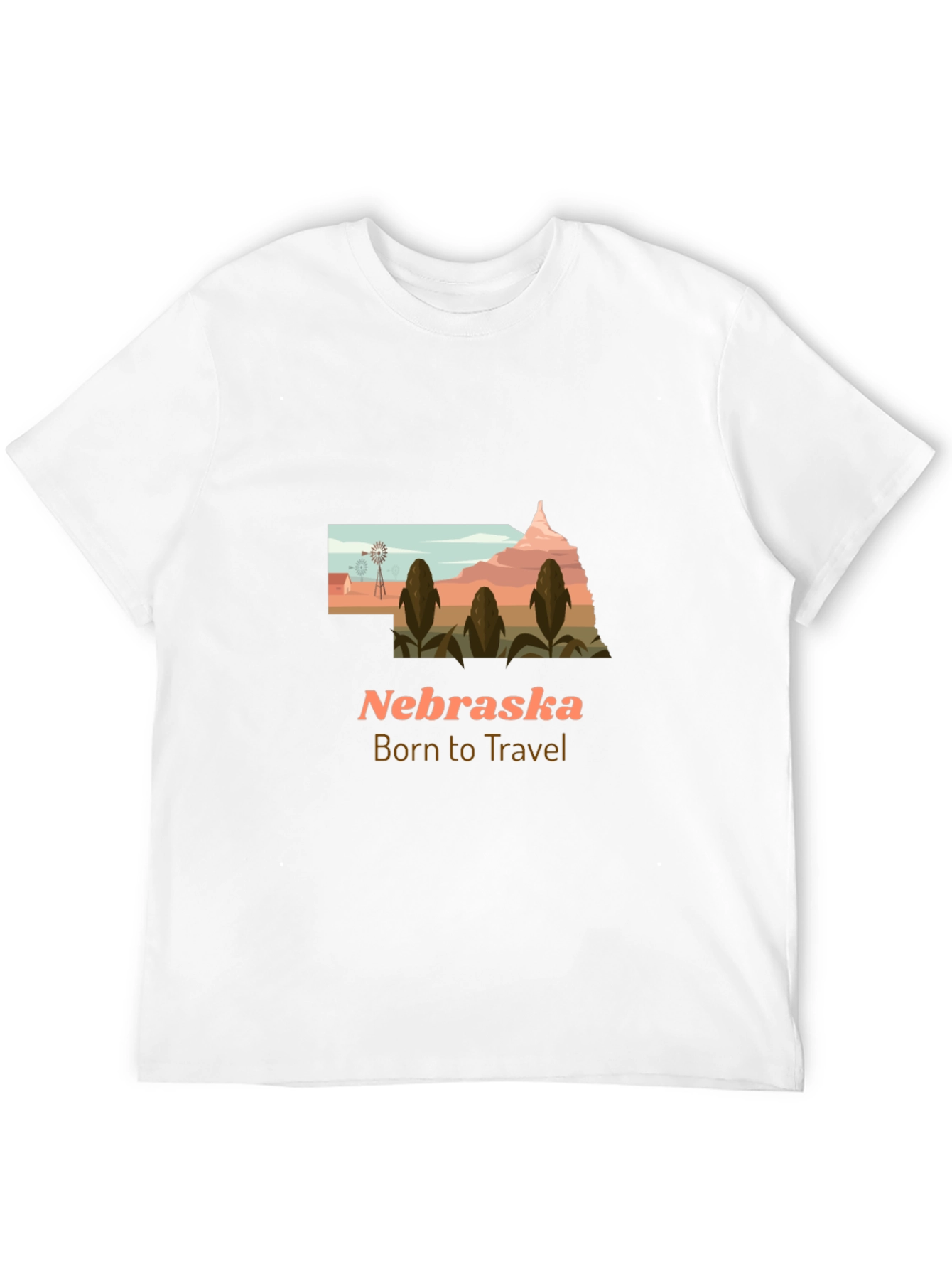 Nebraska Born to Travel Graphic Tee