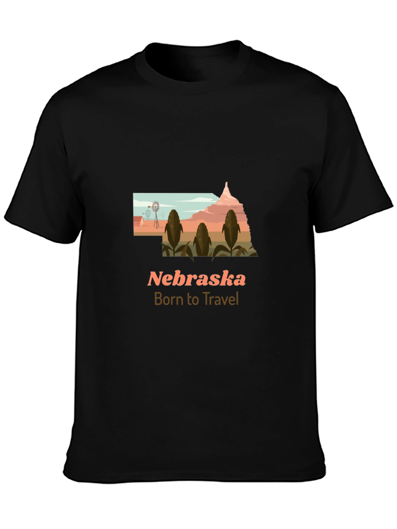 Nebraska Born to Travel Graphic Tee