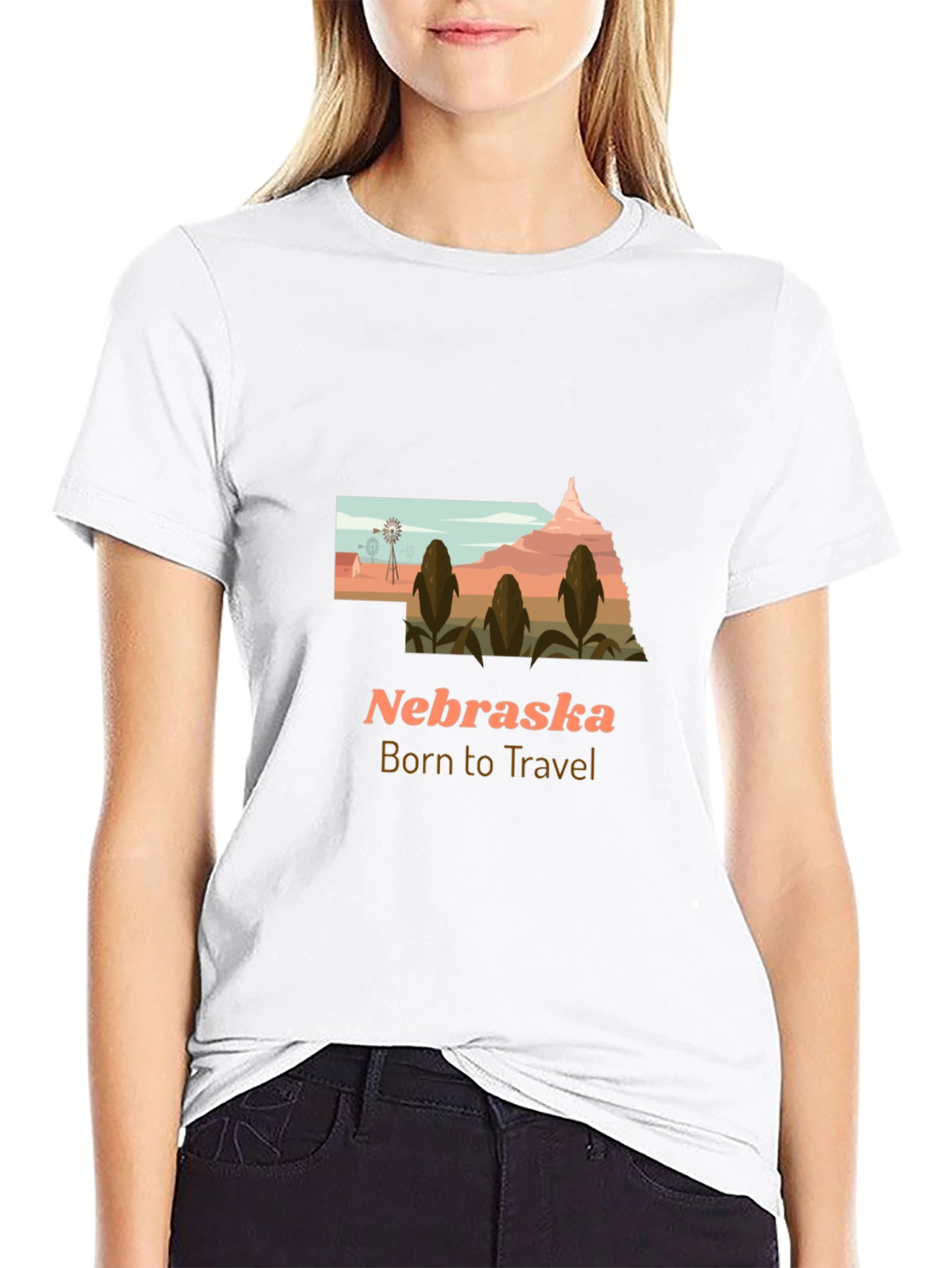 Nebraska Born to Travel Graphic Tee
