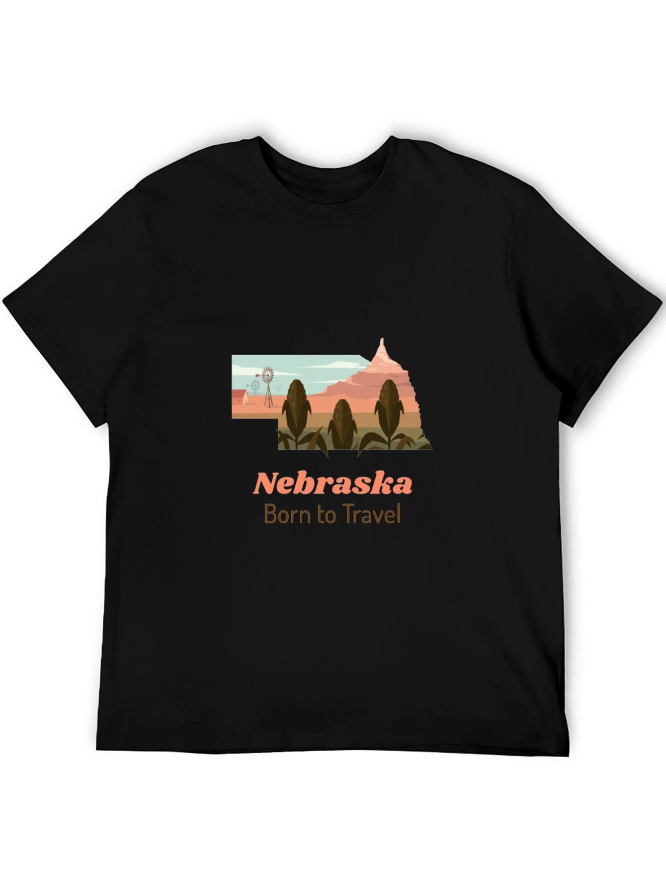 Nebraska Born to Travel Graphic Tee