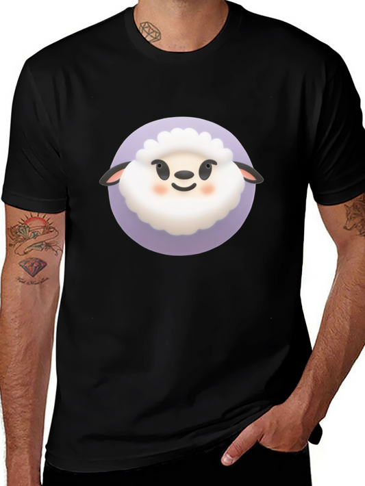 Cute Sheep Graphic Tee - Black