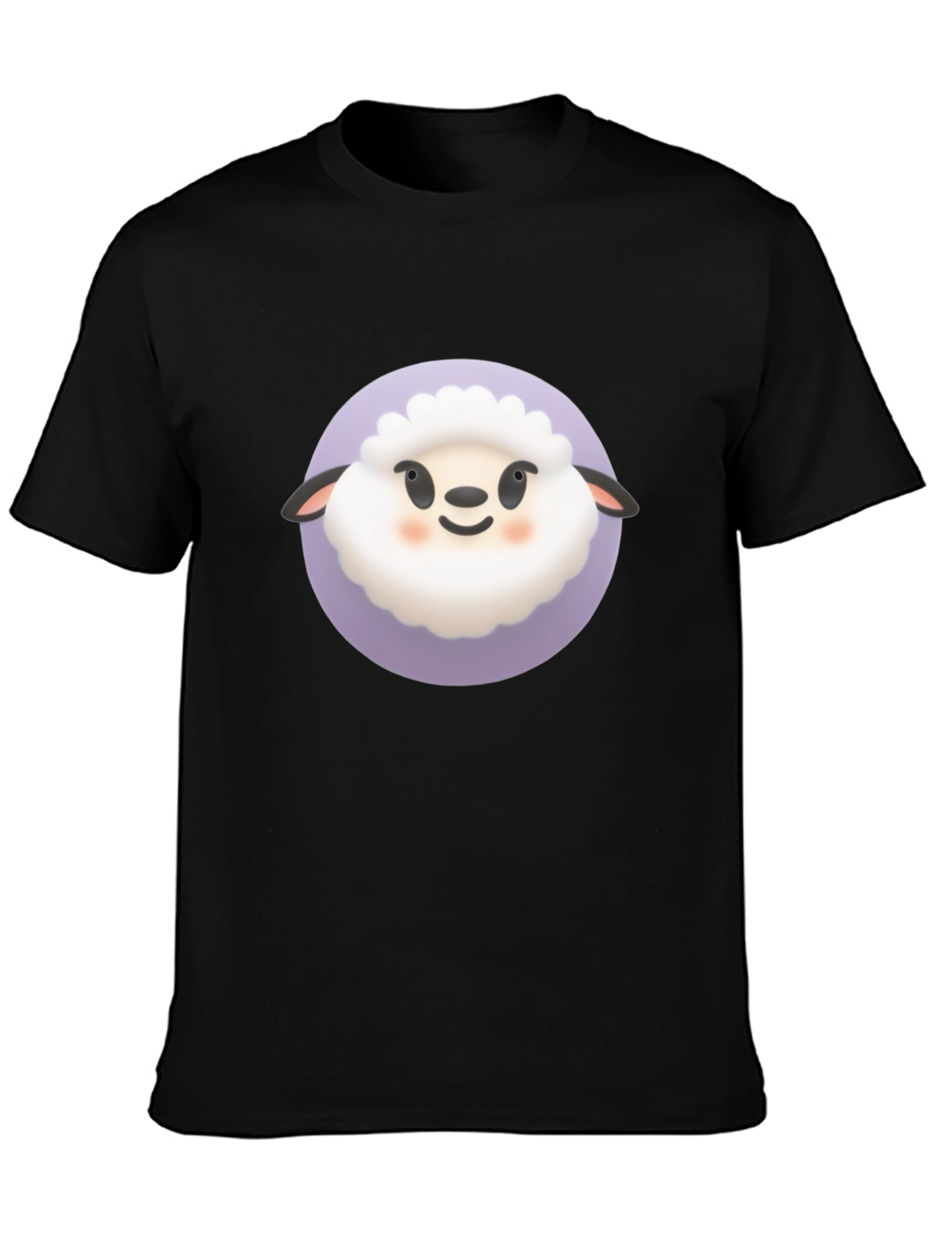 Cute Sheep Graphic Tee - Black