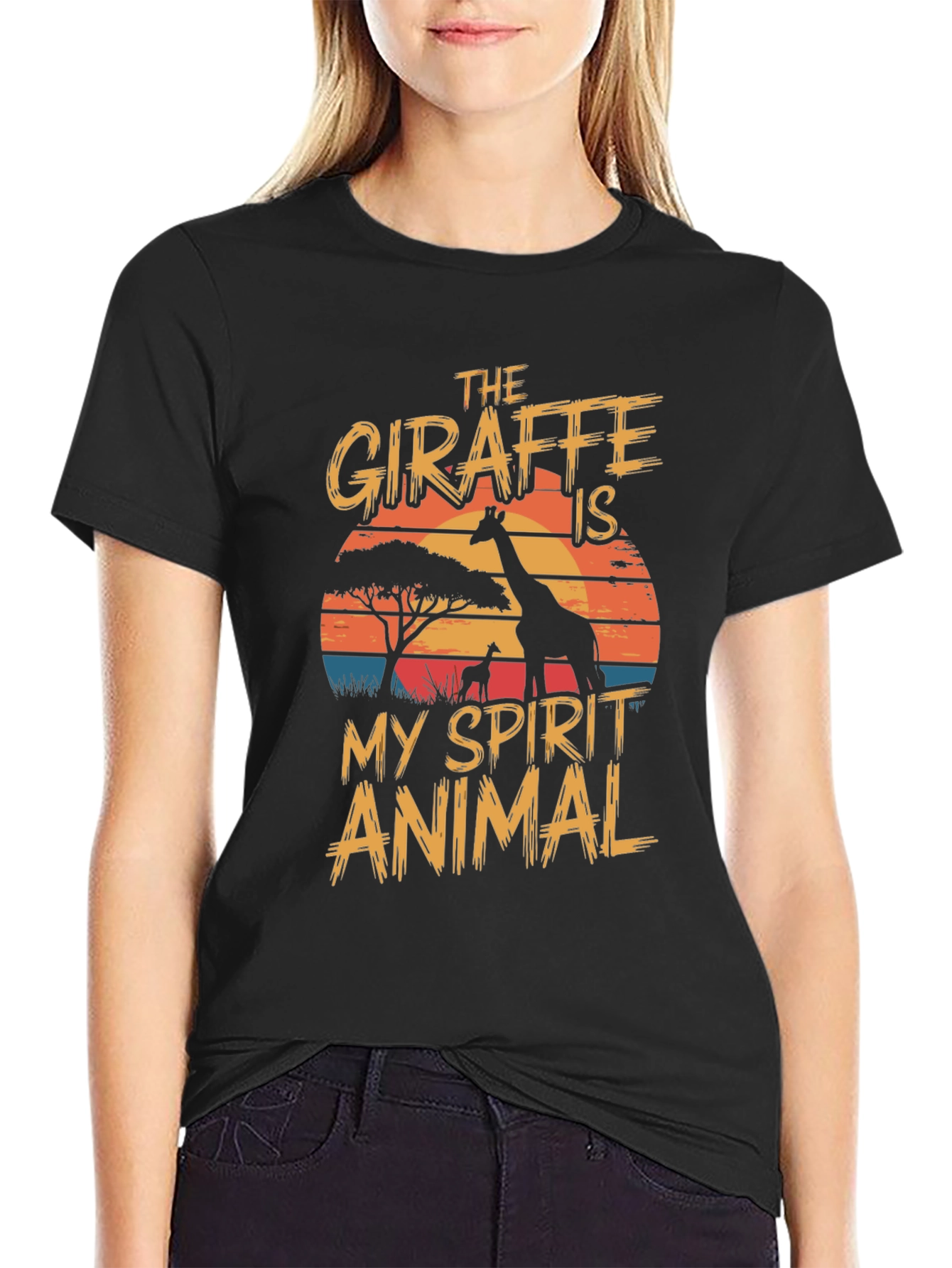 Giraffe Spirit Animal Graphic T-Shirt