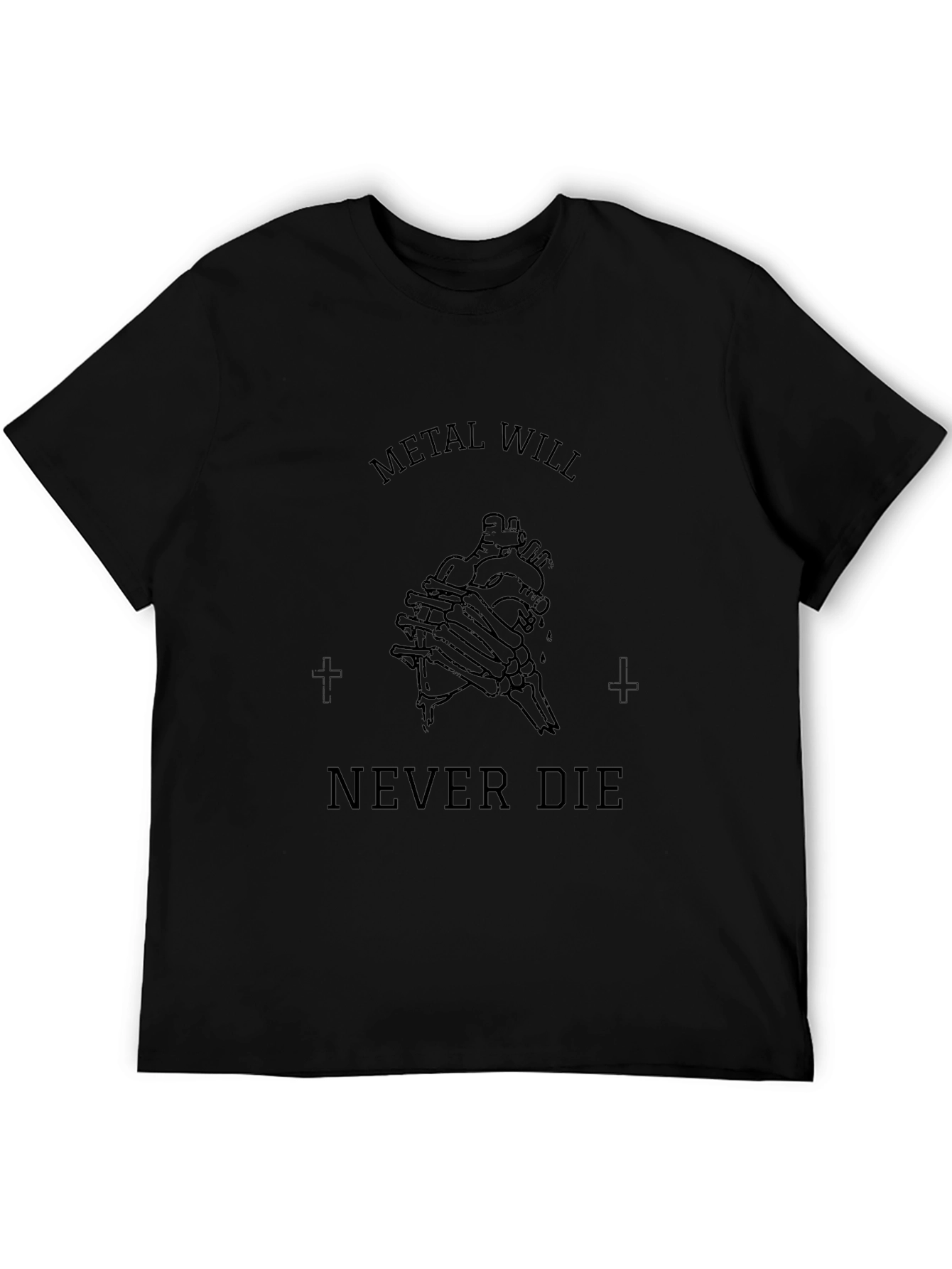 Metal Will Never Die Black Graphic Tee