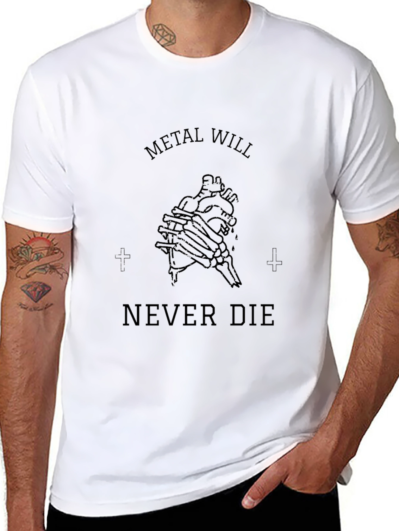 Metal Will Never Die Black Graphic Tee