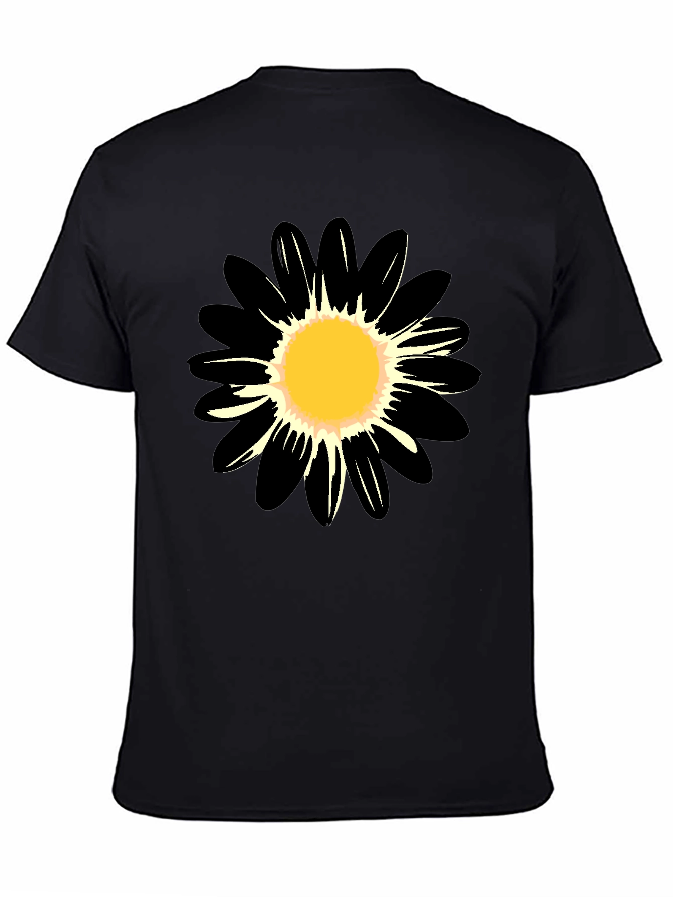 Black Daisy Graphic Tee - Casual Comfort