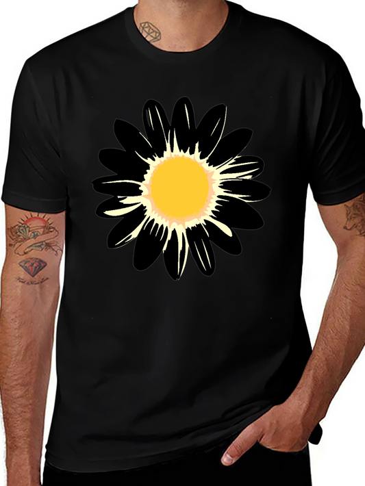 Black Daisy Graphic Tee - Casual Comfort