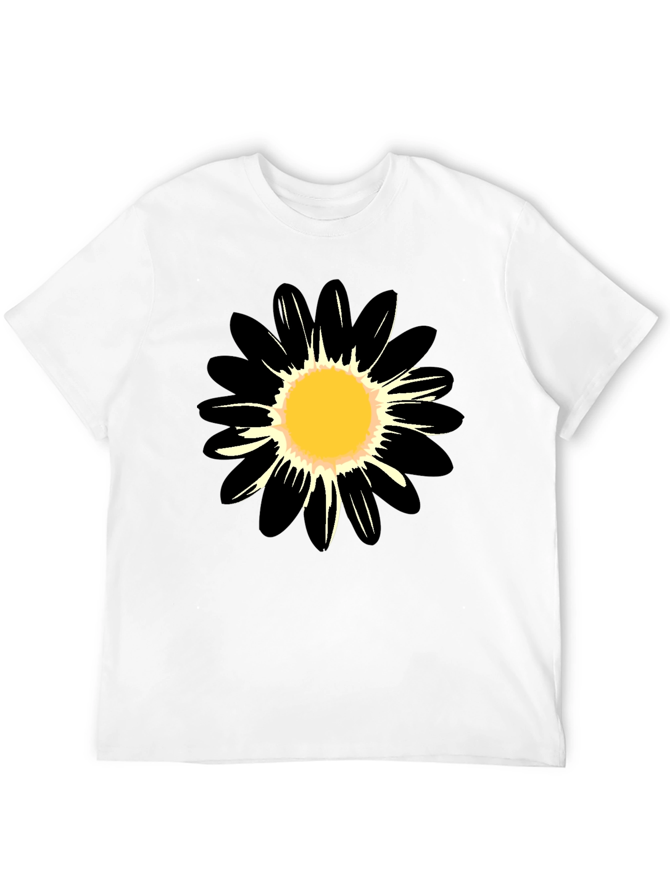 Black Daisy Graphic Tee - Casual Comfort