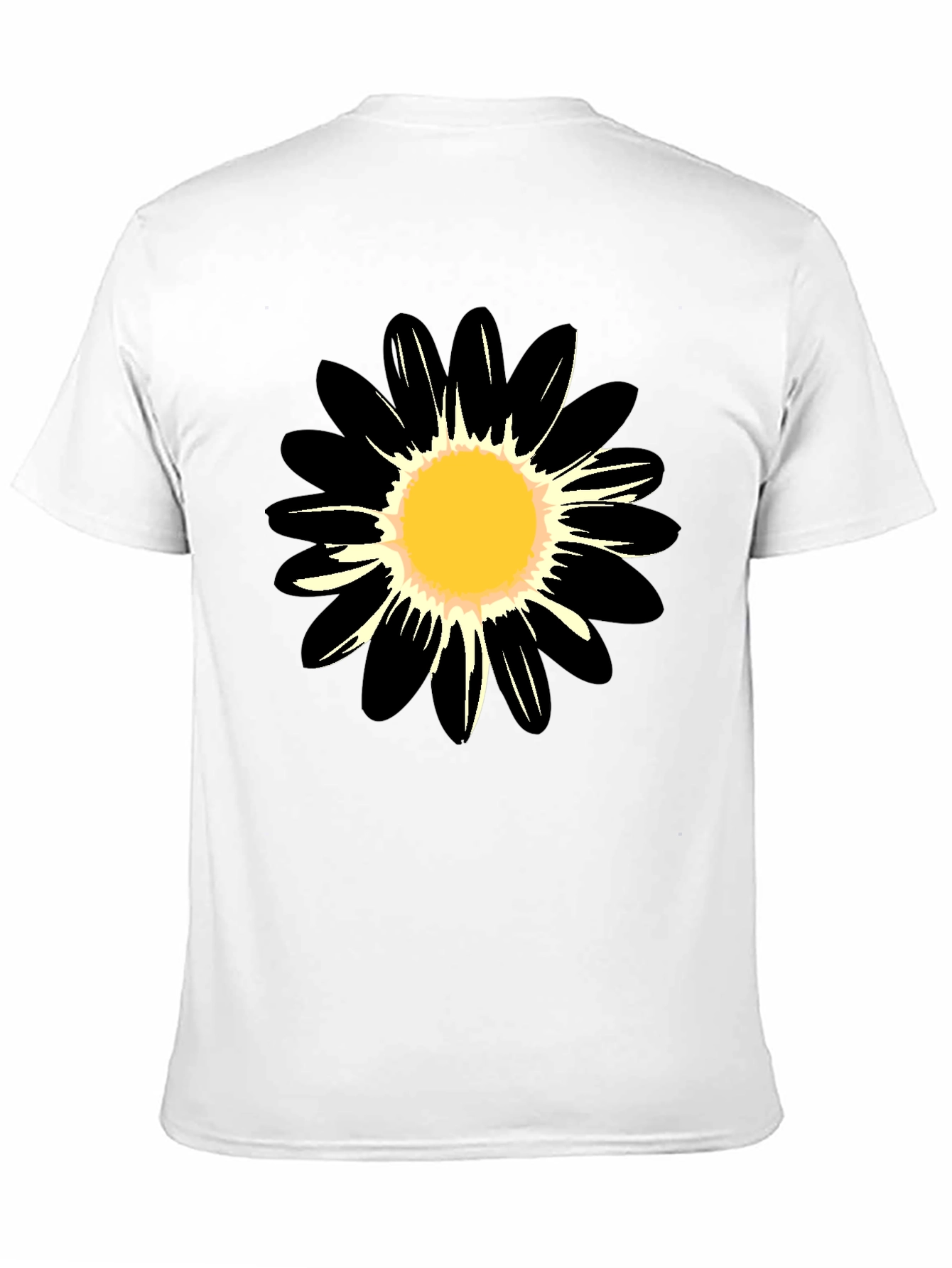 Black Daisy Graphic Tee - Casual Comfort