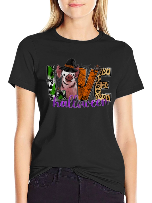 Halloween Pig Graphic T-Shirt