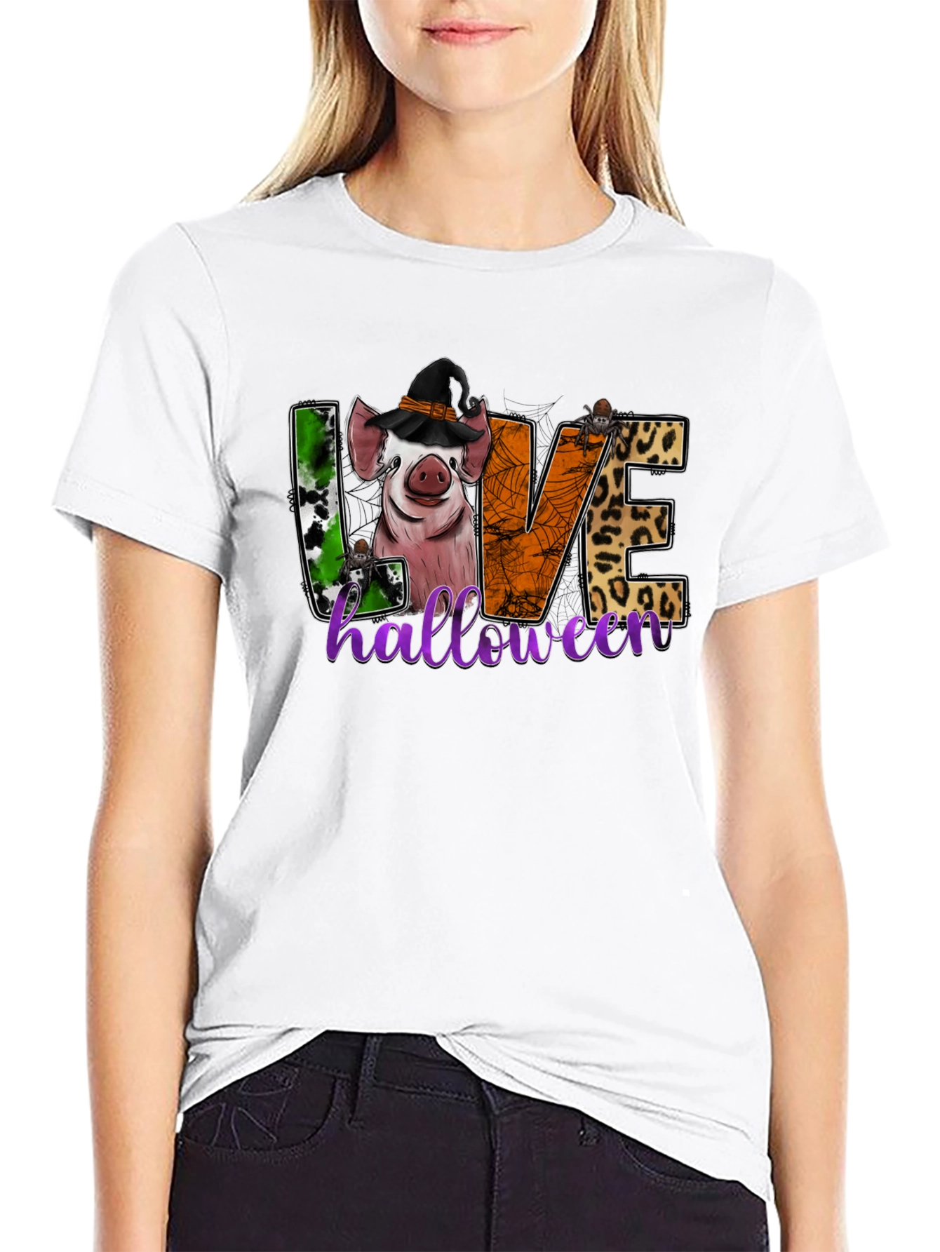 Halloween Pig Graphic T-Shirt