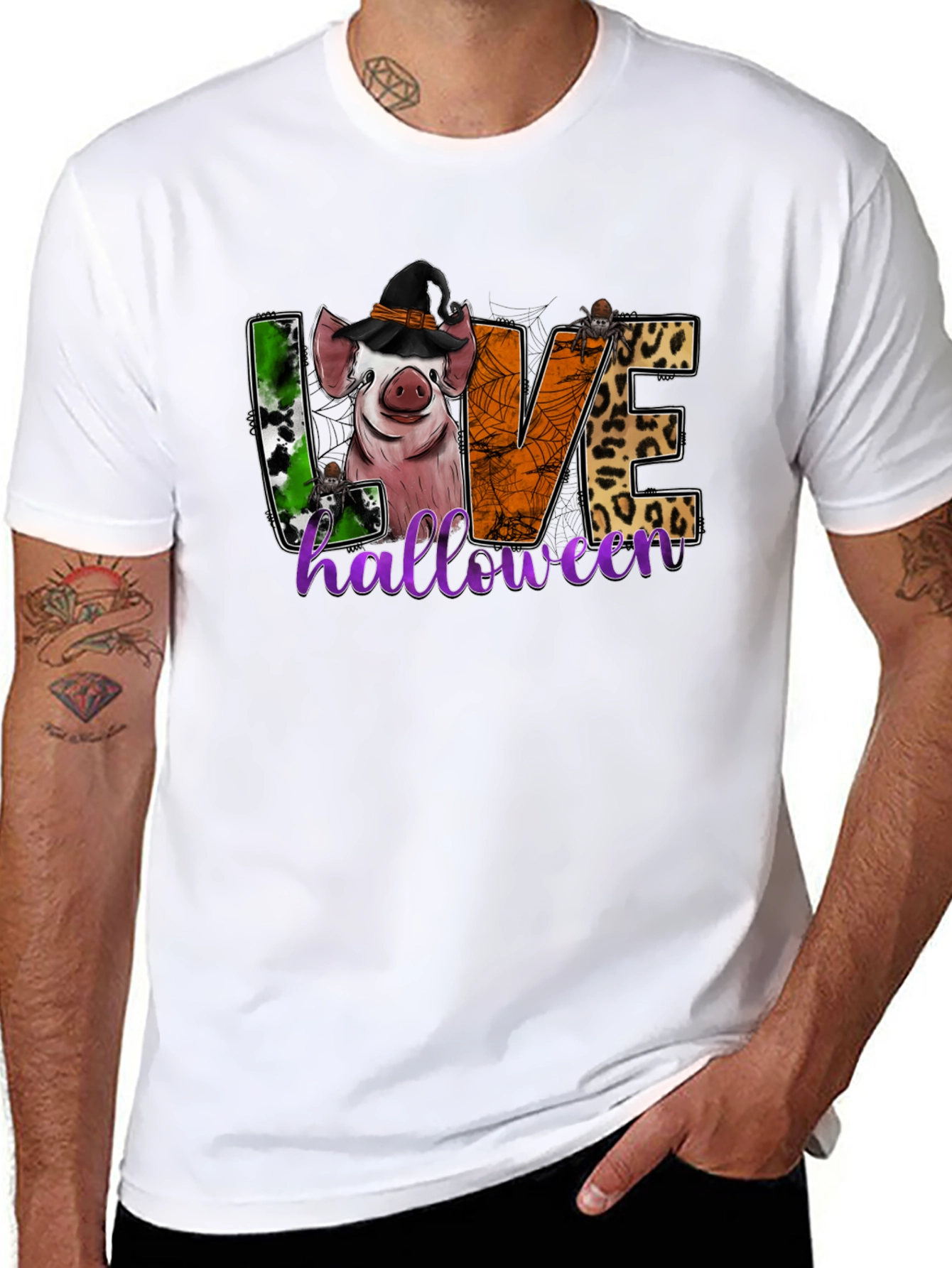 Halloween Pig Graphic T-Shirt