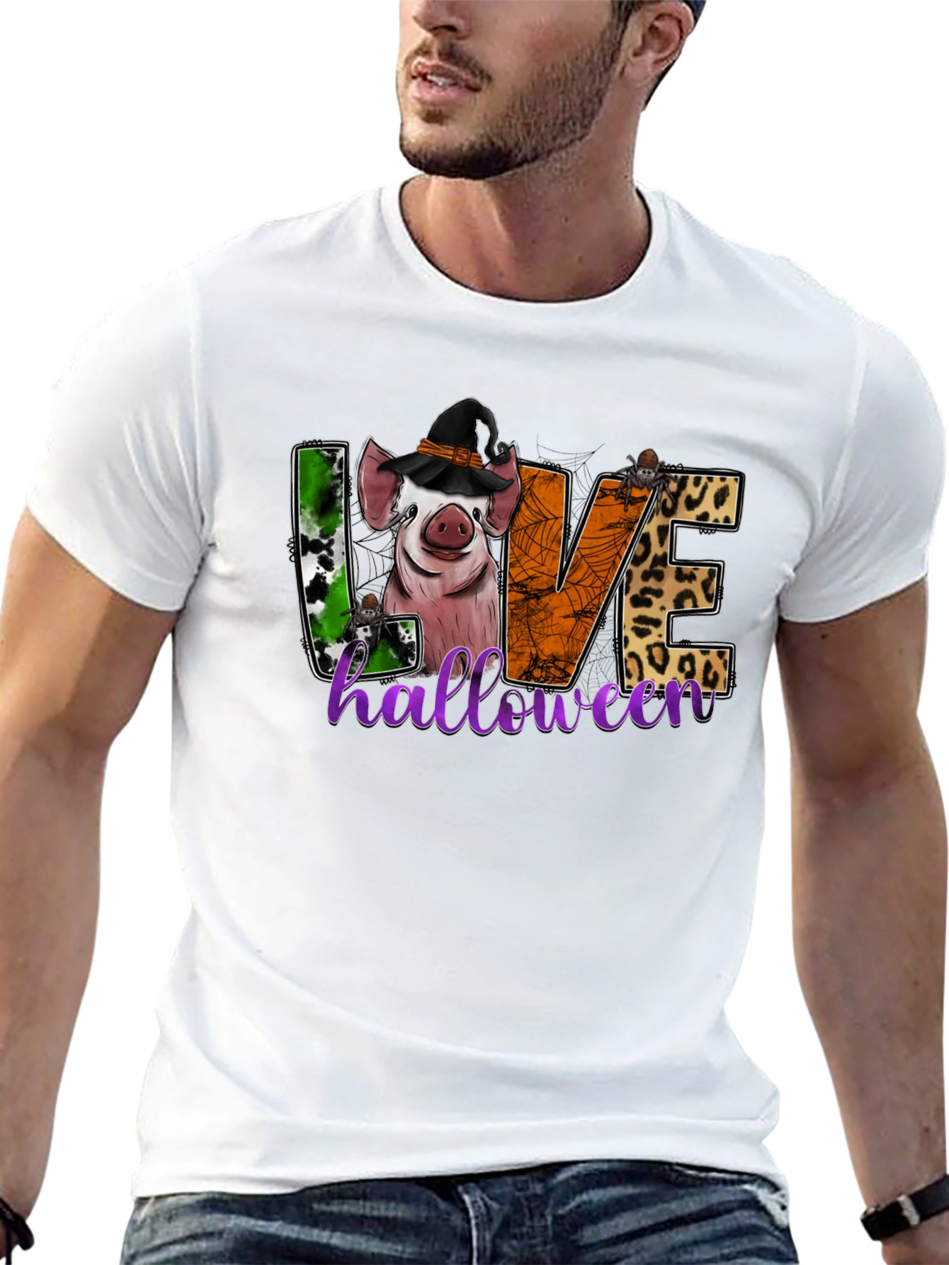Halloween Pig Graphic T-Shirt