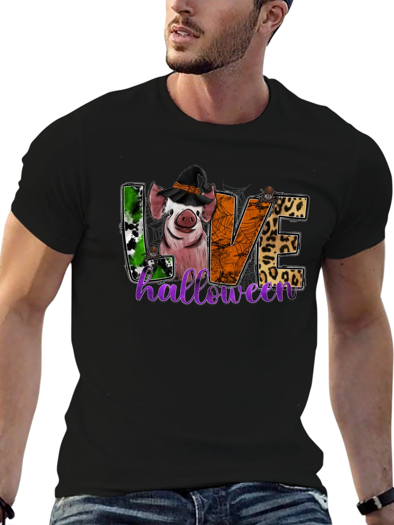 Halloween Pig Graphic T-Shirt