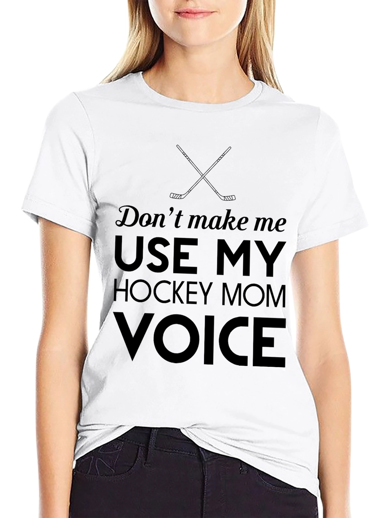 Hockey Mom Voice Graphic Tee - Black