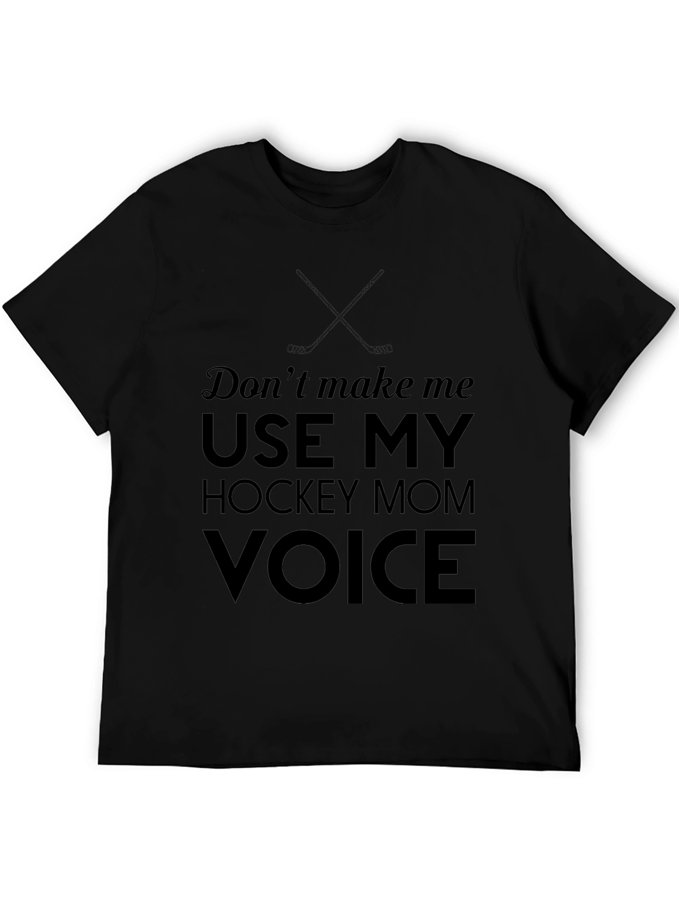 Hockey Mom Voice Graphic Tee - Black