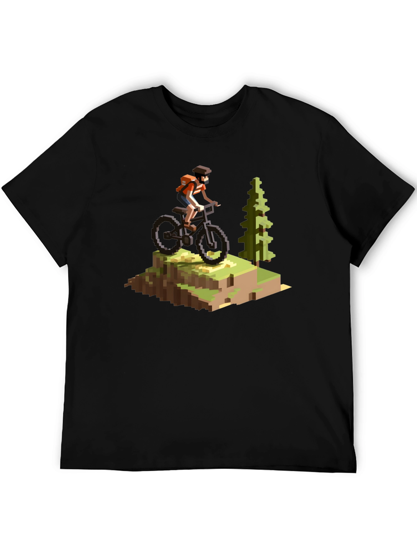 Pixel Art Mountain Biking T-Shirt