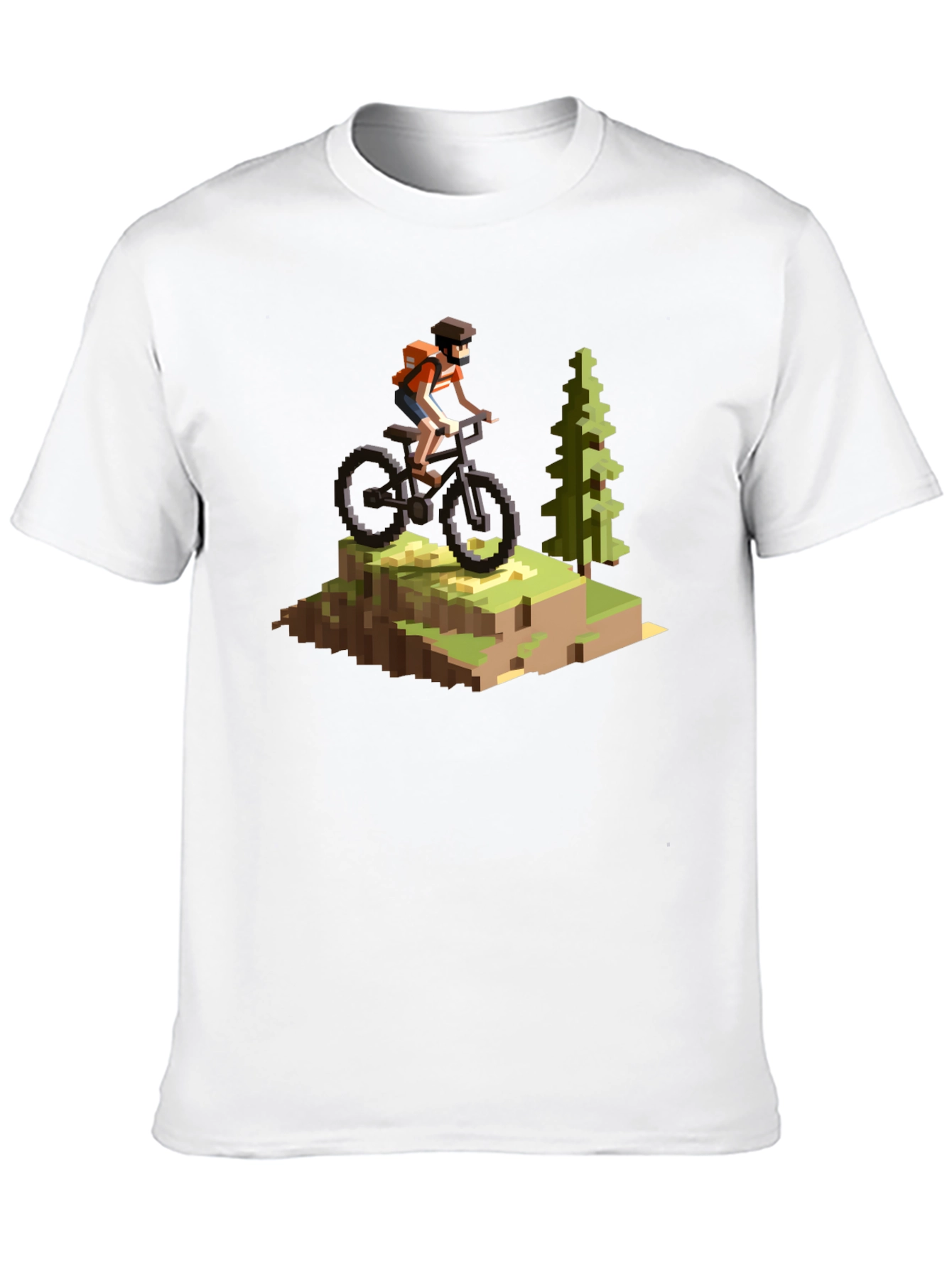 Pixel Art Mountain Biking T-Shirt