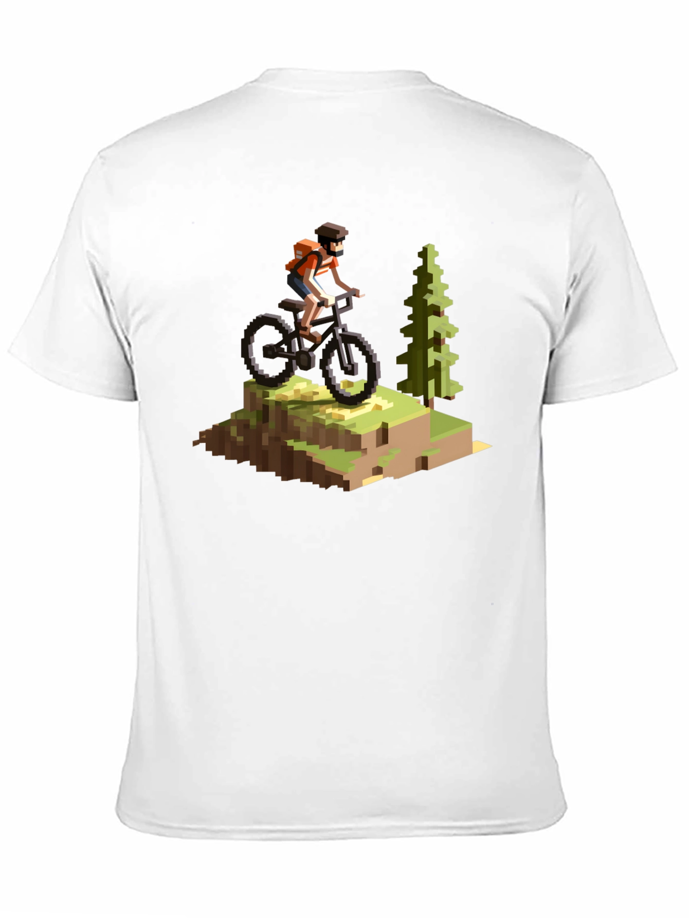 Pixel Art Mountain Biking T-Shirt
