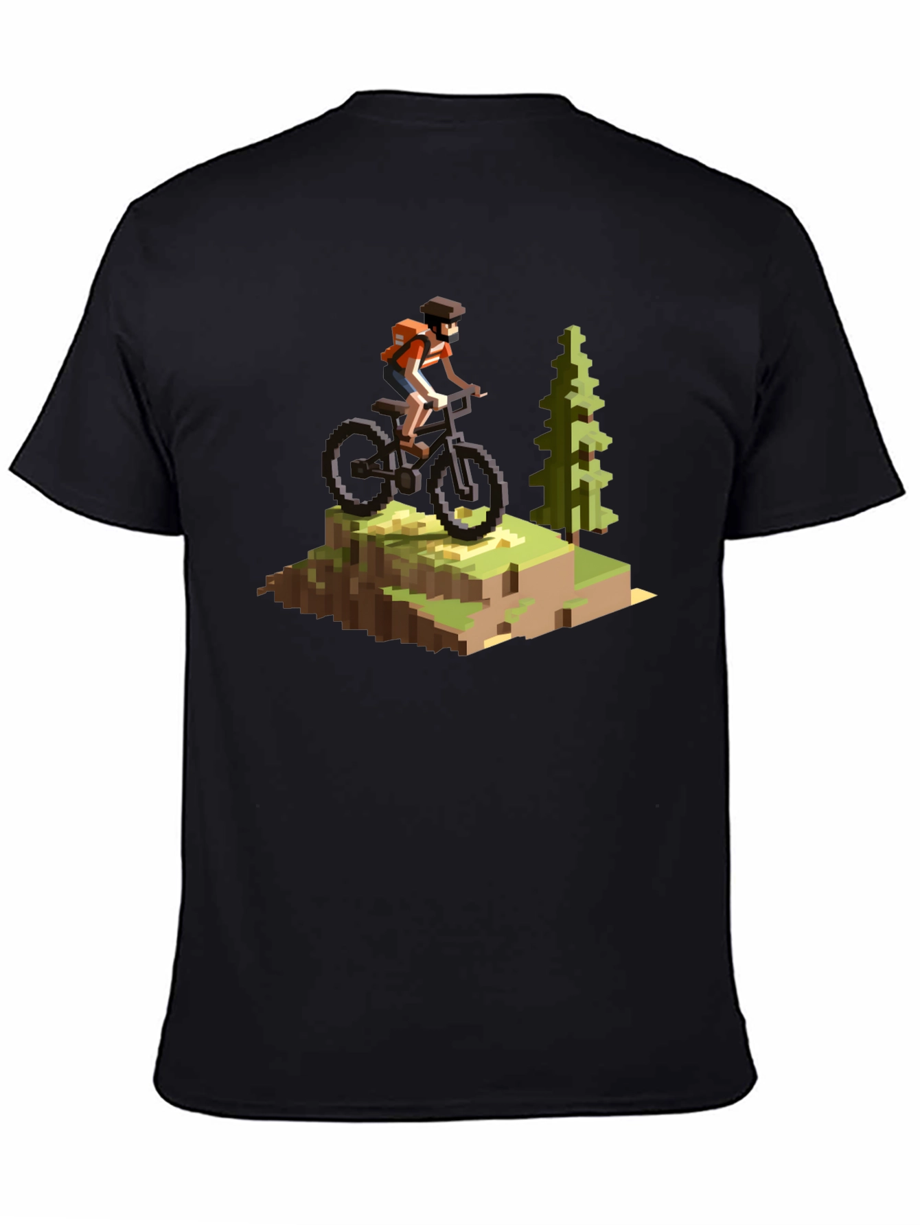 Pixel Art Mountain Biking T-Shirt