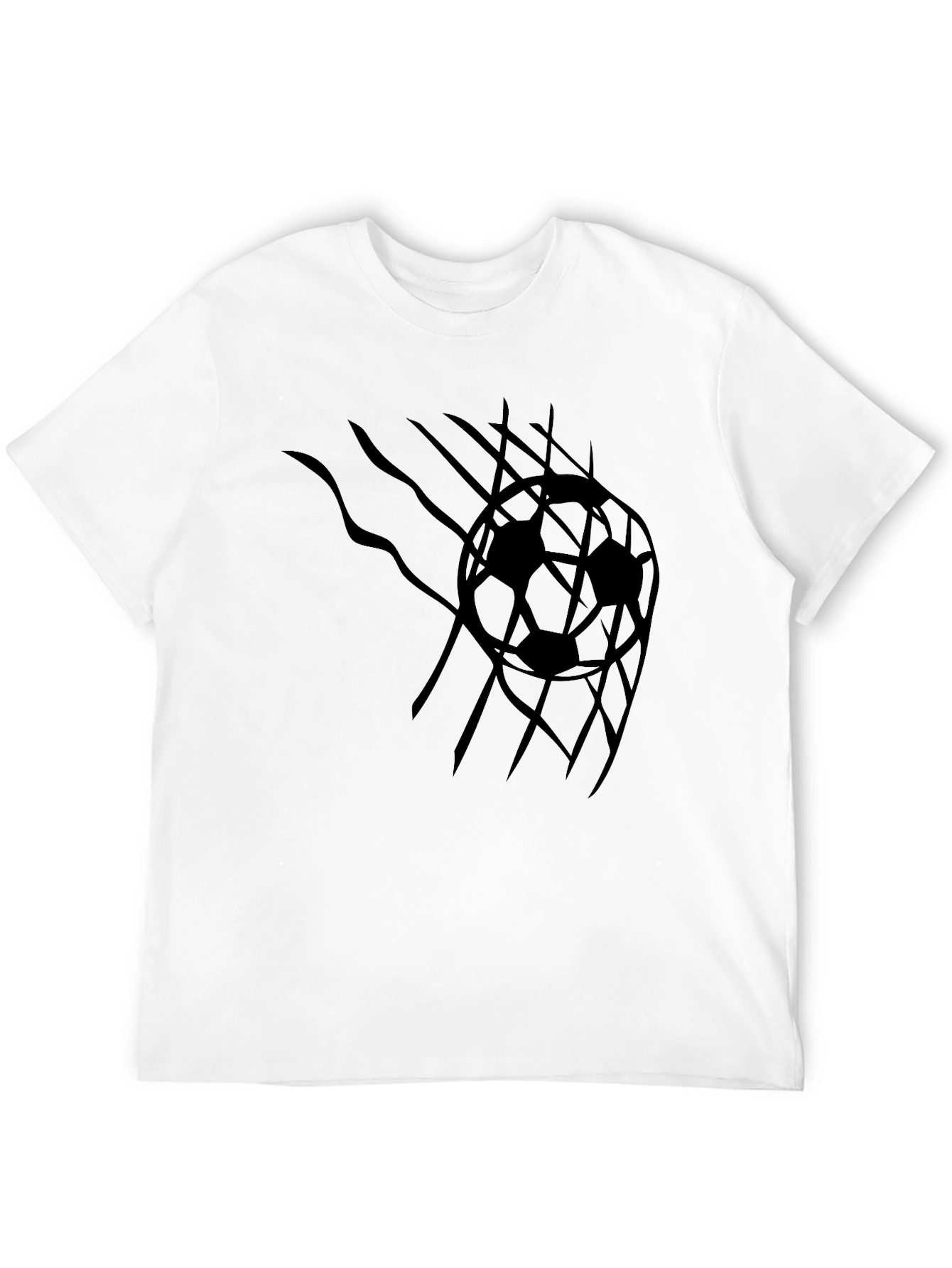 Mens Black Soccer Ball Graphic T-Shirt